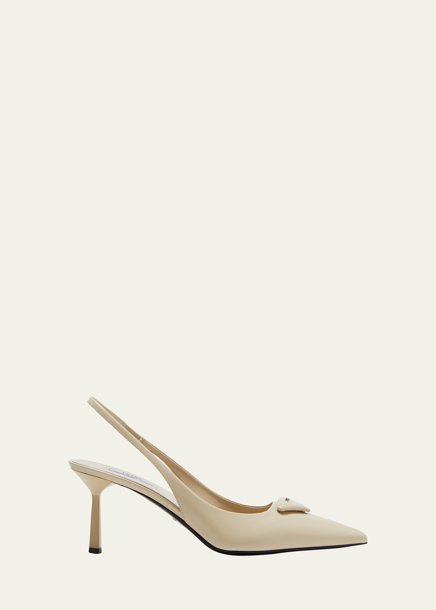 Prada Leather Padded Logo Slingback Pumps - Bergdorf Goodman