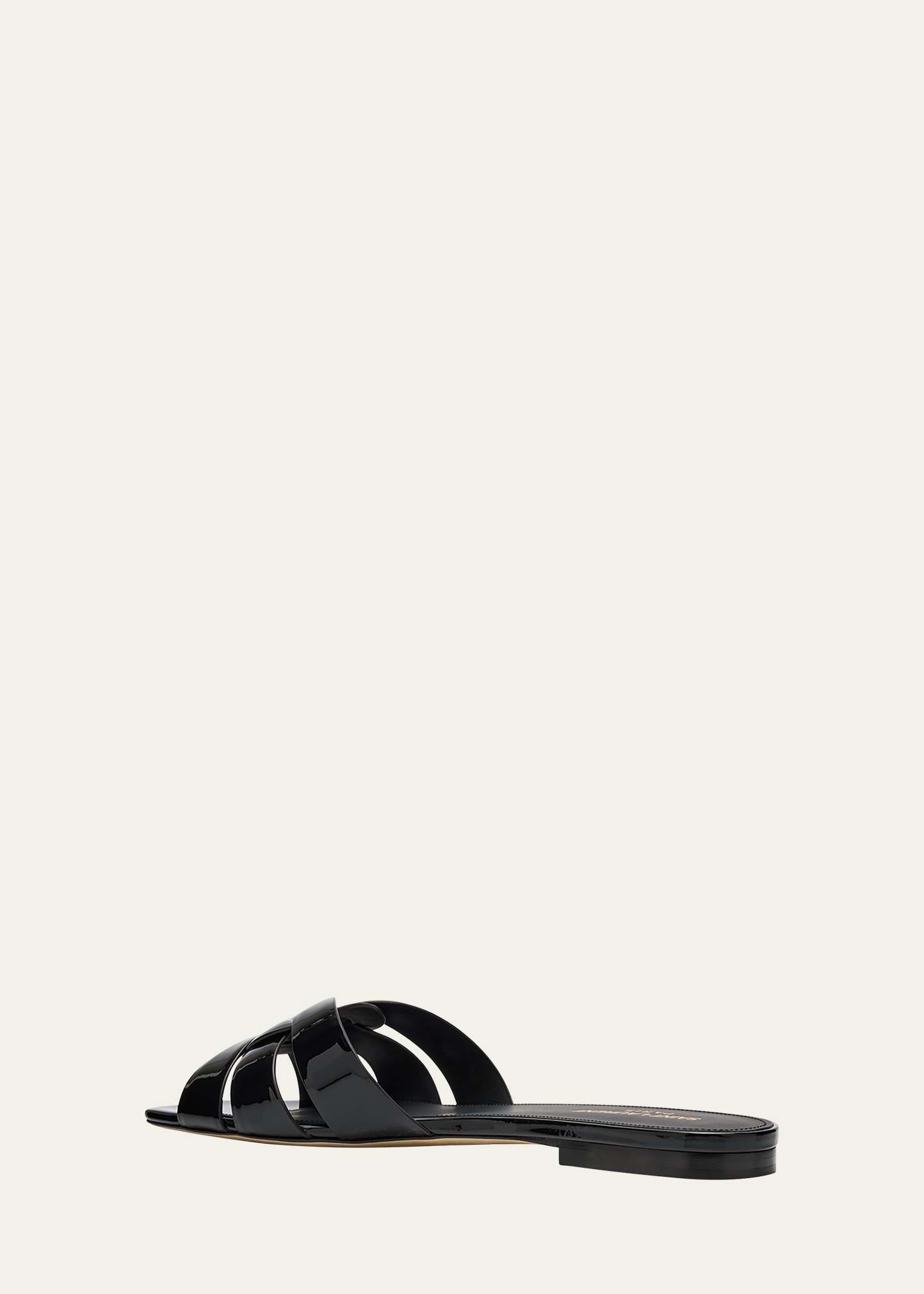 Saint Laurent Nu Pieds Woven Patent Flat Sandals - Bergdorf Goodman
