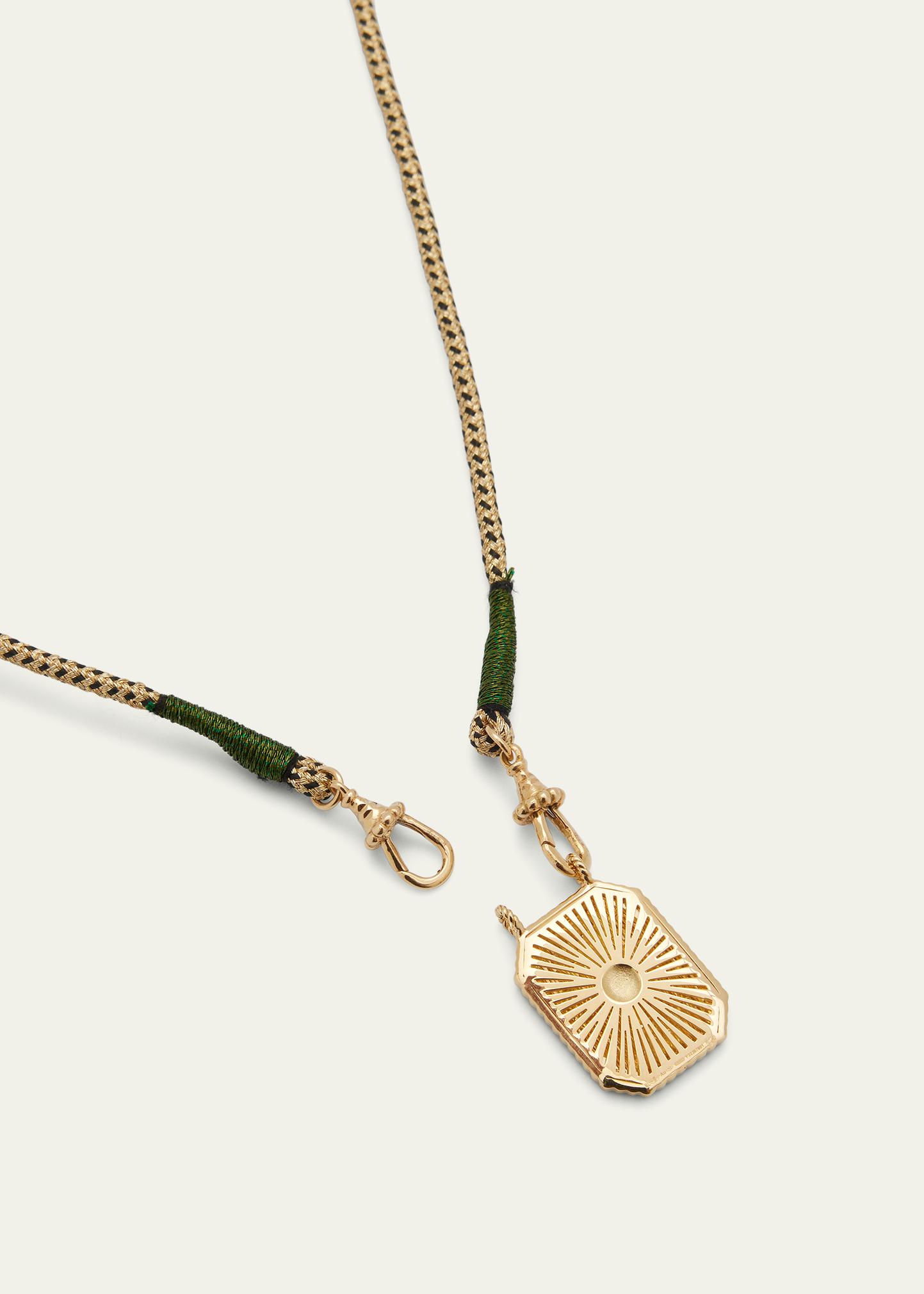 Marie Lichtenberg 18k Rathi Link Chain Necklace with Mini Clover 