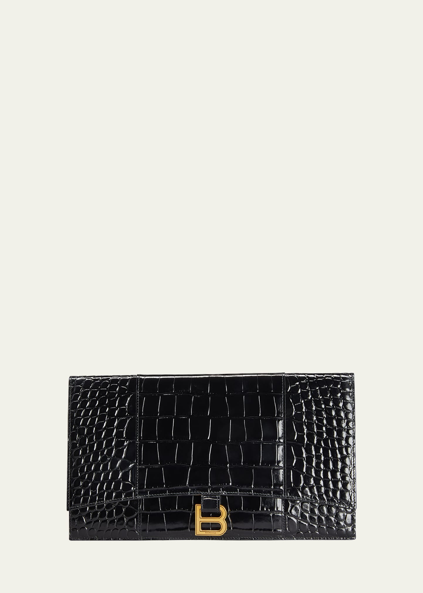 Balenciaga Hourglass Croco Flat Bag - Bergdorf