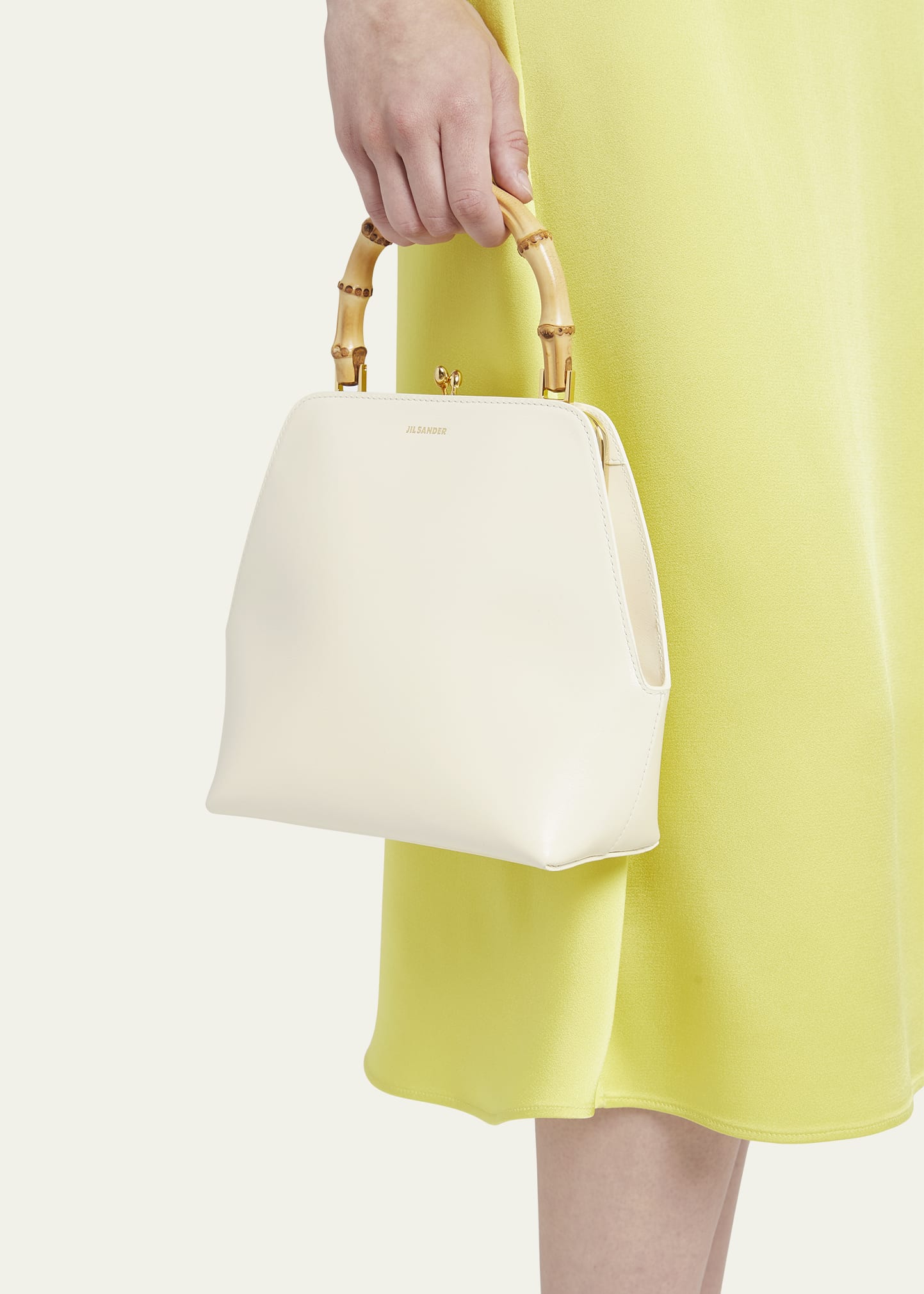 Jil Sander Goji Small Square Bamboo Top-Handle Bag - Bergdorf Goodman