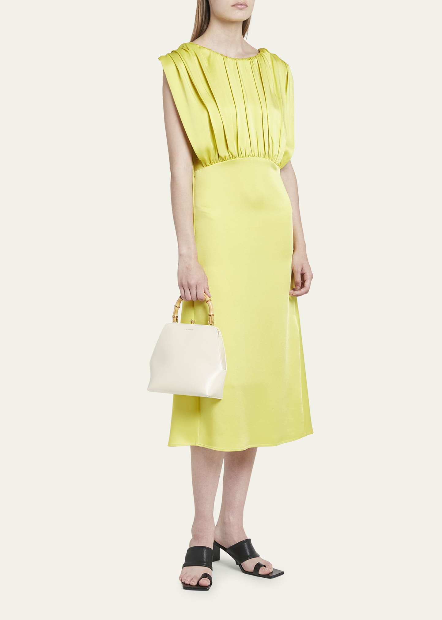 Jil Sander Goji Small Square Bamboo Top-Handle Bag - Bergdorf Goodman