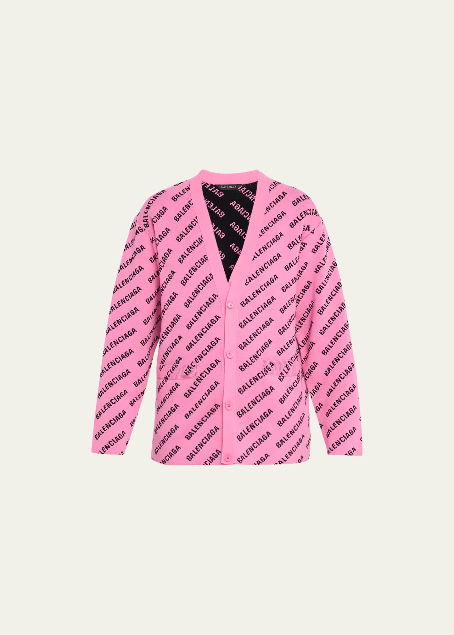 Balenciaga All Over Logo Print Cardigan Bergdorf Goodman