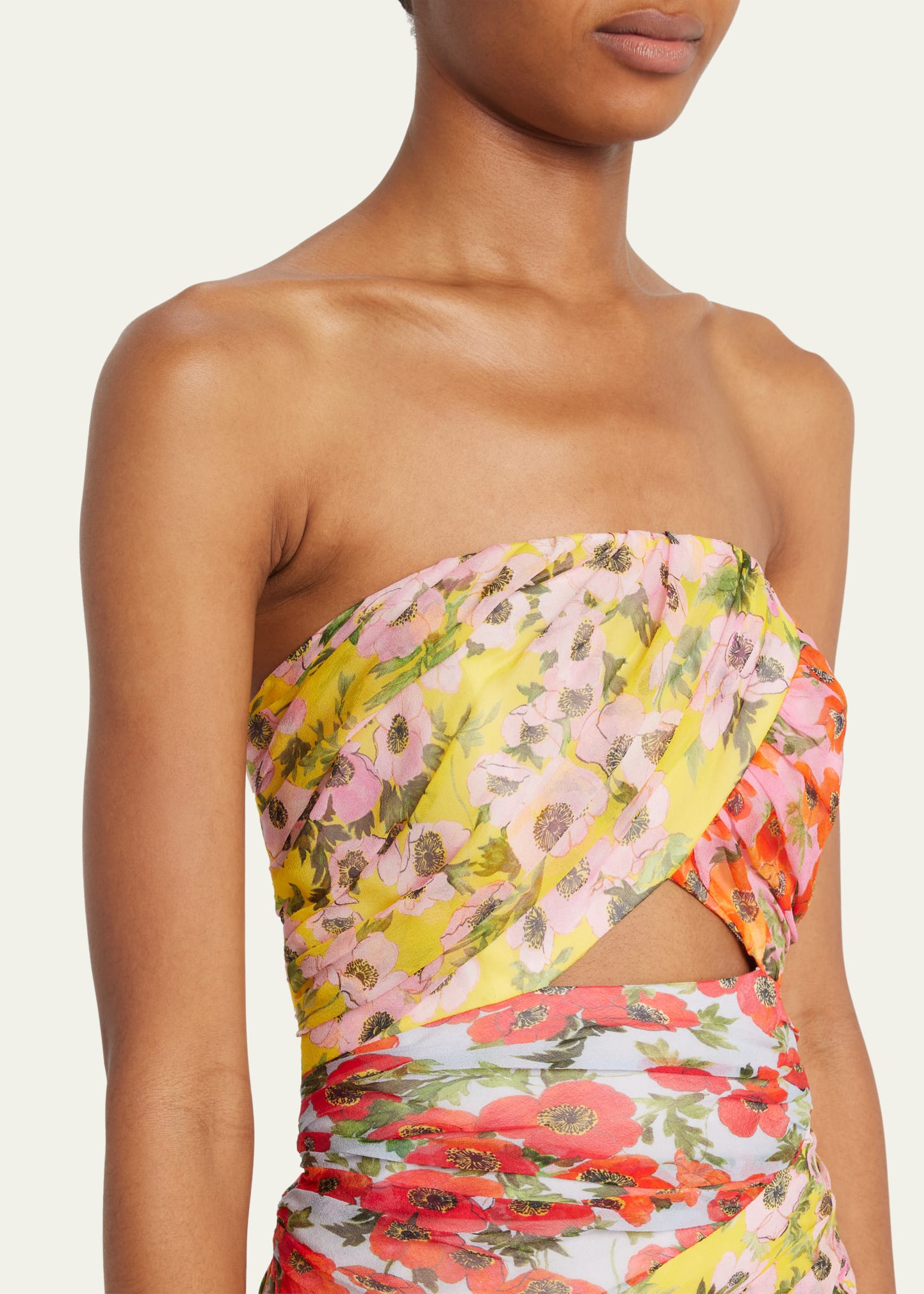 sachin and babi light blue dress Lemon Chiffon Pleated Skirt Panel Bandeau Maxi Dress main image 1