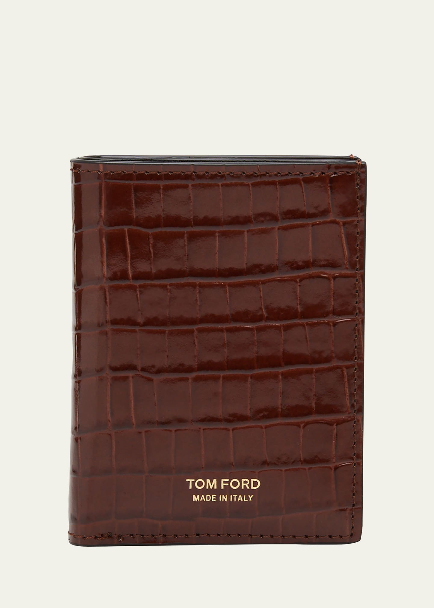 TOM FORD Men's Croc-Printed Leather Bifold Card Holder - Bergdorf Goodman