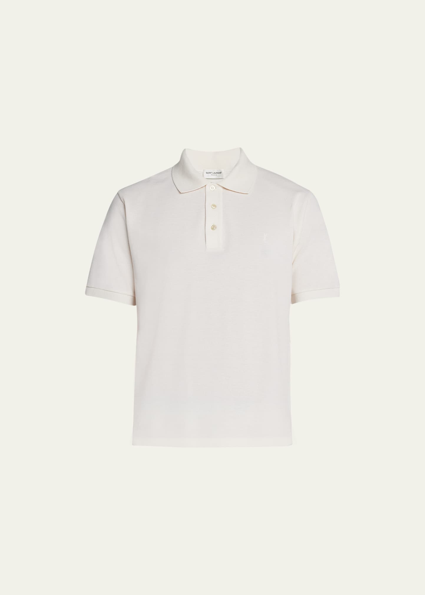 Saint Laurent Men's Tonal YSL Polo Shirt