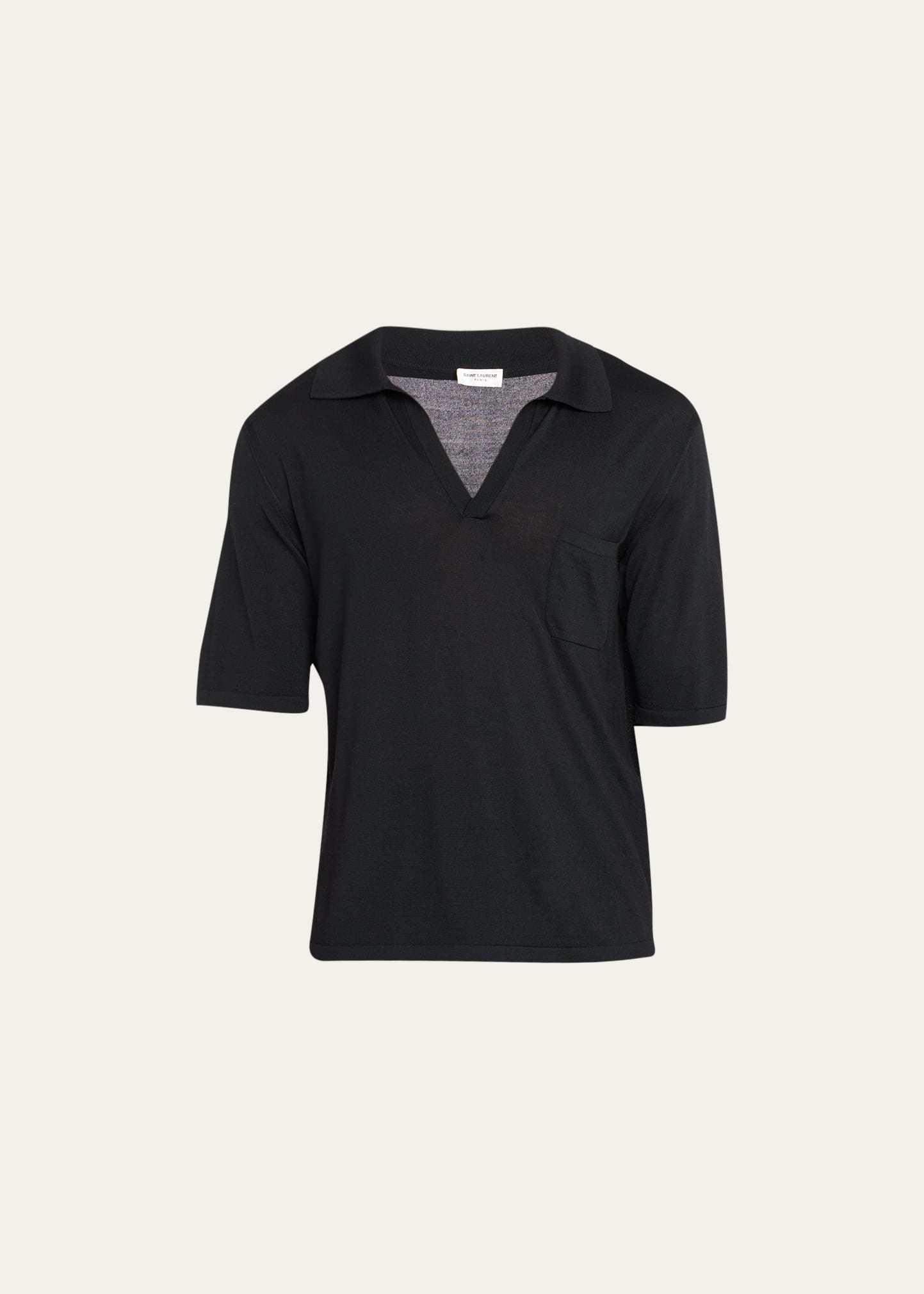 Saint Laurent plunge-neck shirt - Black