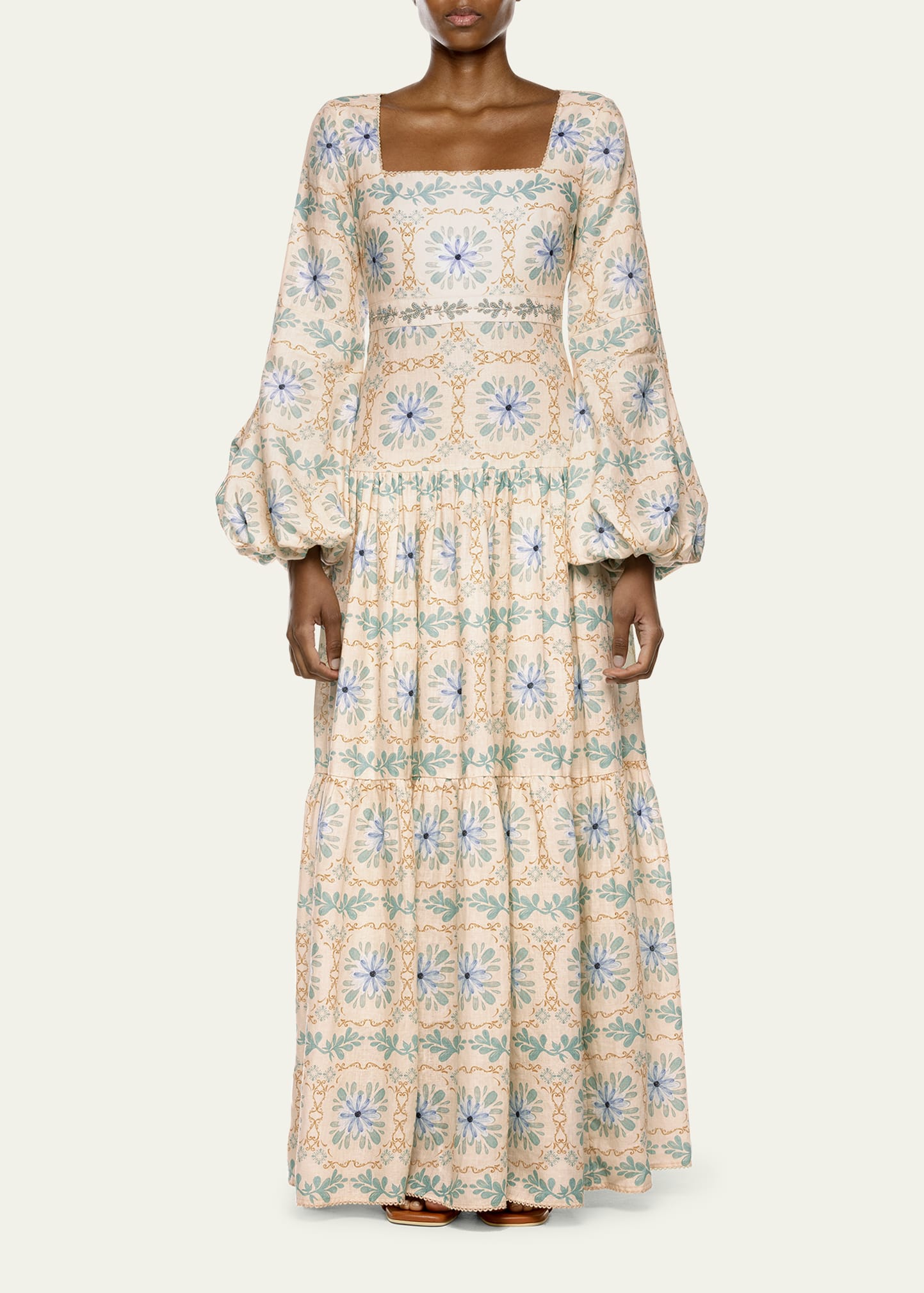 chinese dress ladies Bosque Cultivo Embroidered Maxi Dress