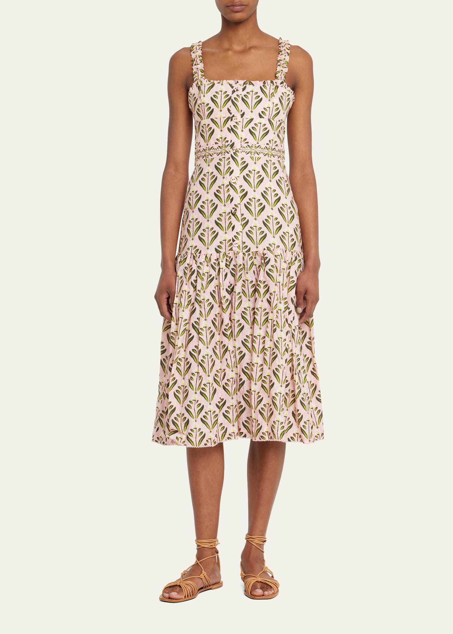 knee length dresses for ladies Agua by Agua Bendita Uchuva Nispero Midi Dress Uchuva / M main image 0