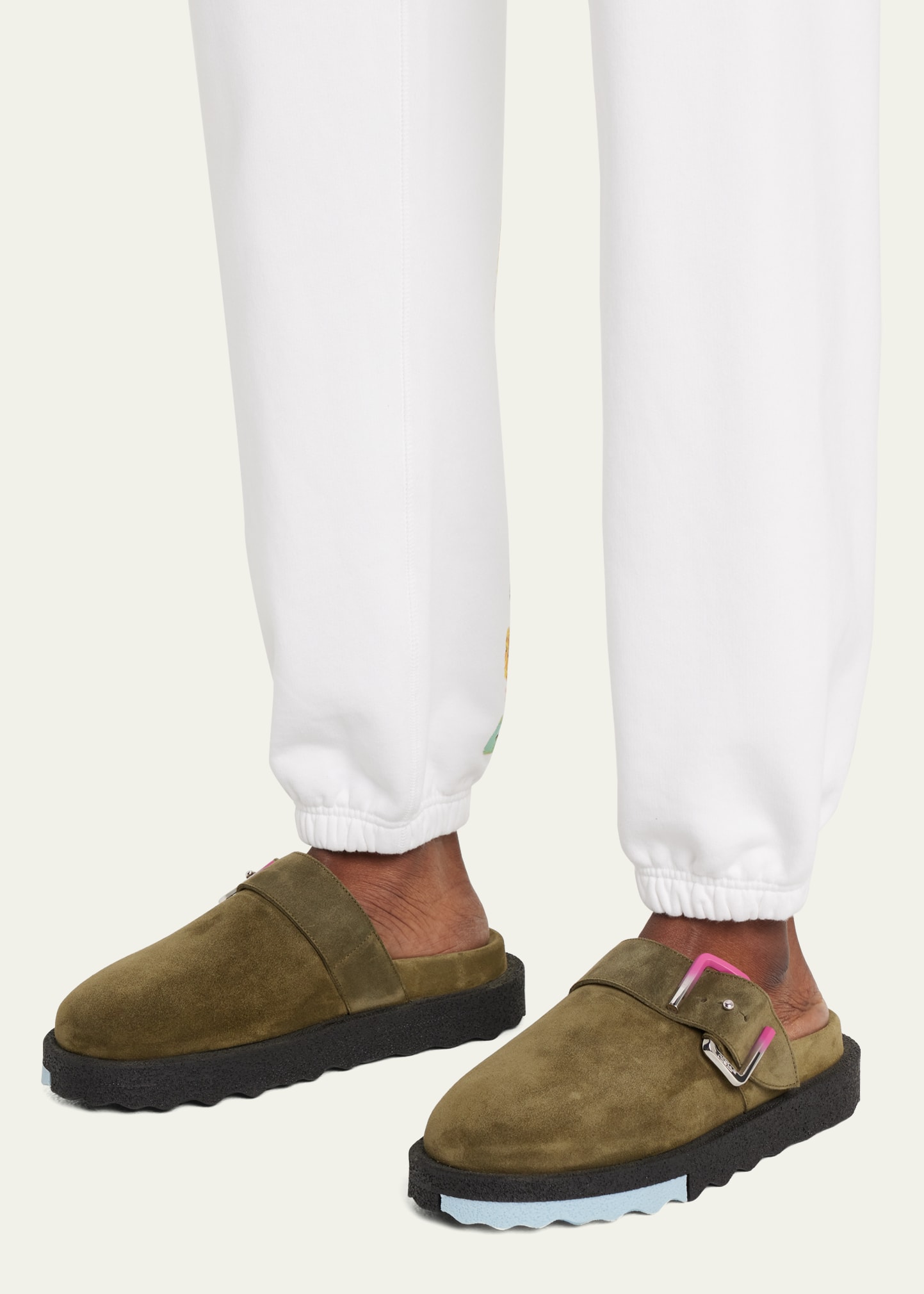 靴 EU43 Off-White L LOGO SUEDE CLOGS Off-White Brown Suede Metal Logo Clogs Size 41 Off-White | TLC US
