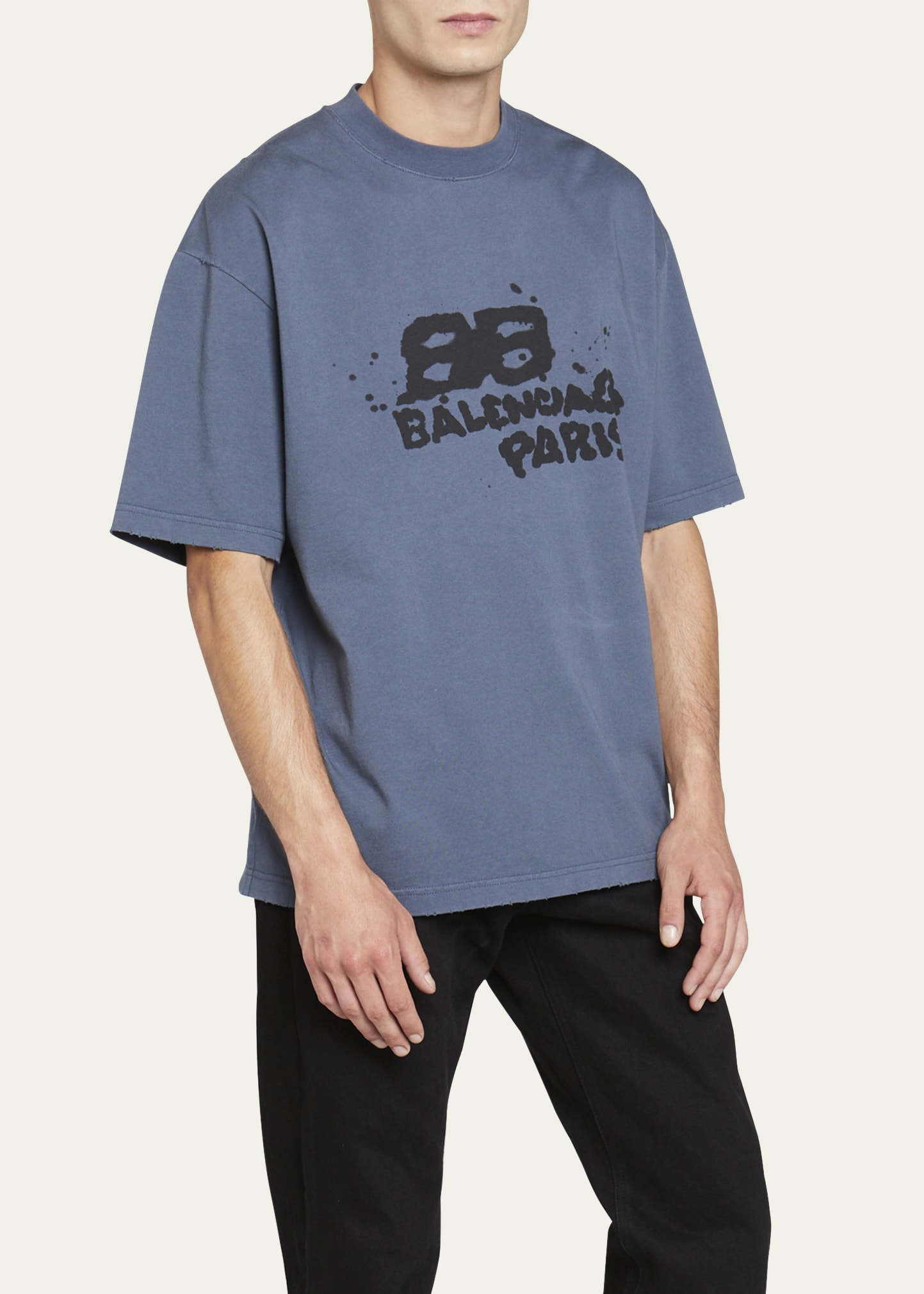 Balenciaga Men's Dirty BB Paris Icon T-Shirt - Bergdorf Goodman