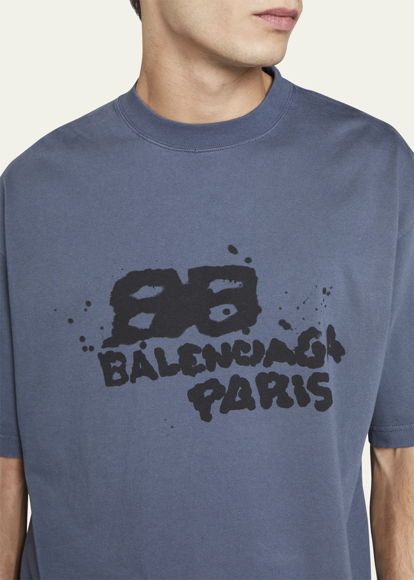 Balenciaga Men's Dirty BB Paris Icon T-Shirt - Bergdorf Goodman