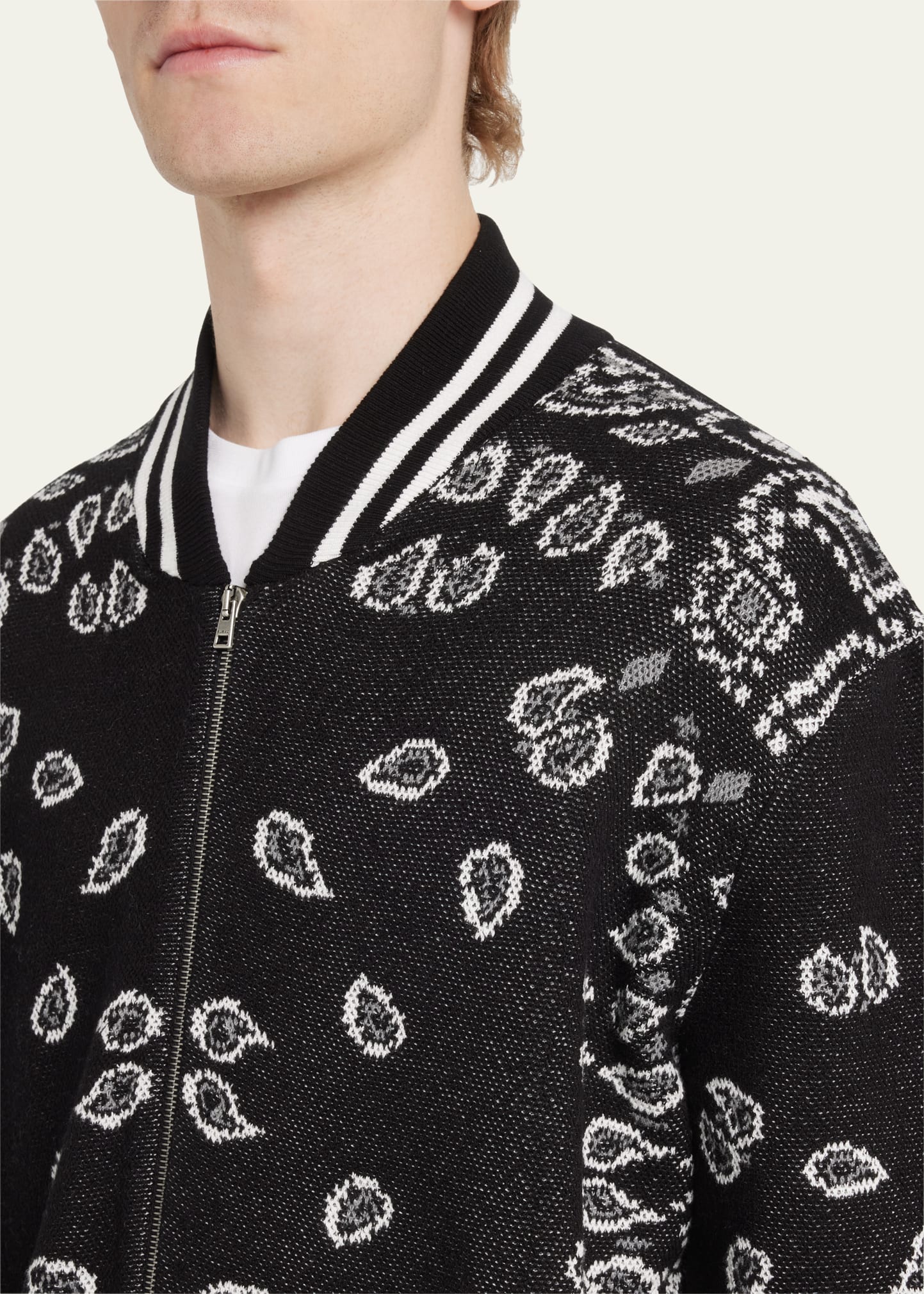 Bandana Piquet Jacquard Bomber Jacket in Multicoloured - Alanui