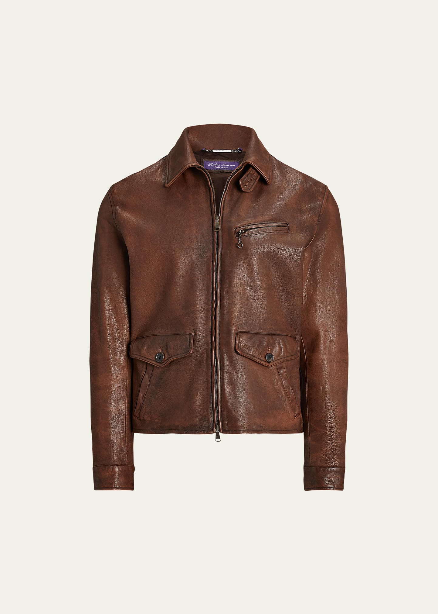 Ralph Lauren Purple Label Men's Hugh Leather Newsboy Jacket - Bergdorf  Goodman