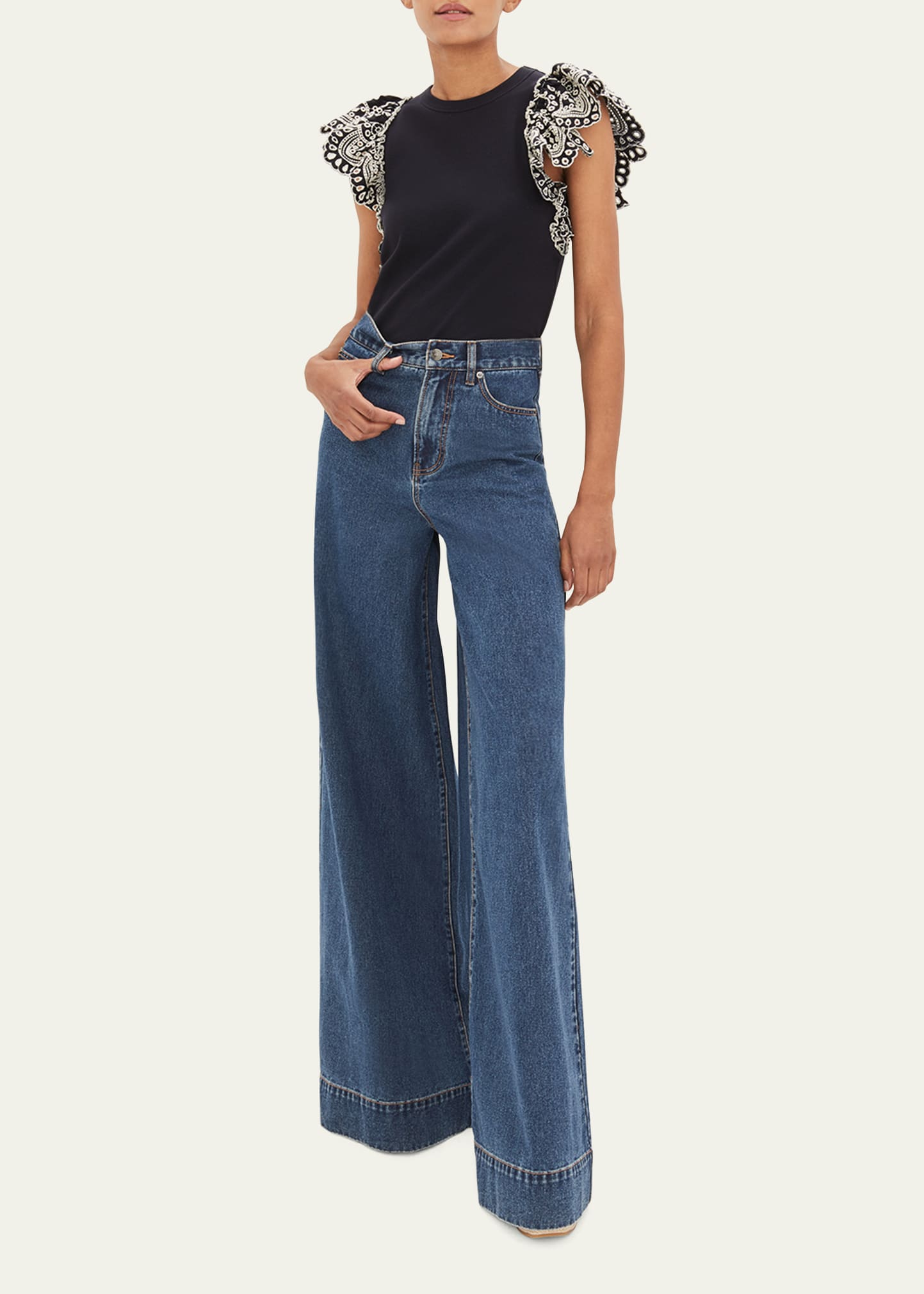 Veronica Beard Haizley Extra Wide-Leg Jeans - Bergdorf Goodman