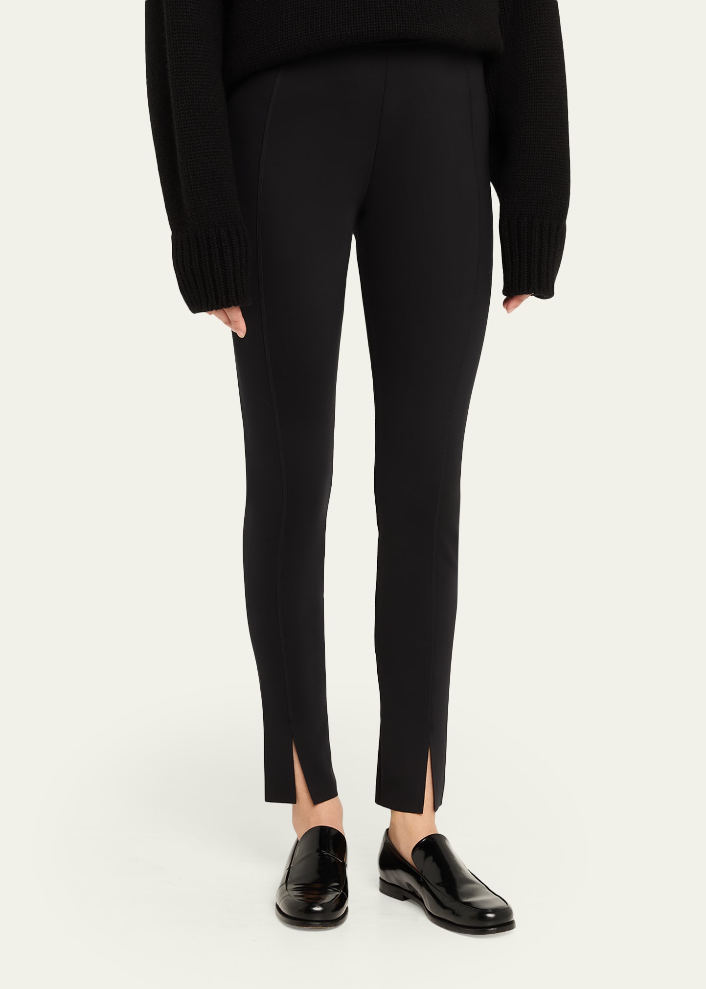 Wolford Midnight Grace Front-Slit Jersey Leggings - Bergdorf Goodman