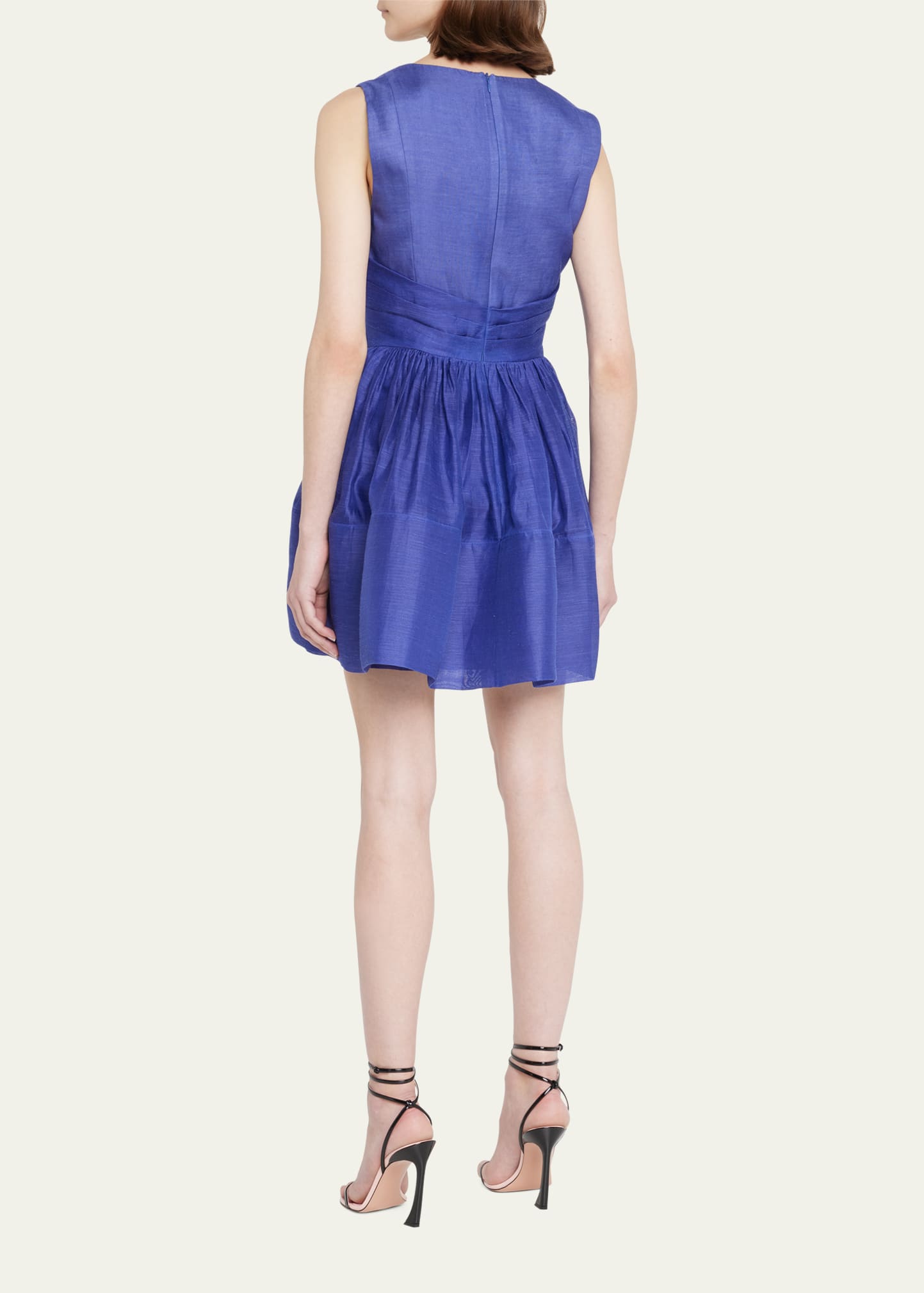 Zimmermann Tama V-Neck Pleated Mini Dress - Bergdorf Goodman