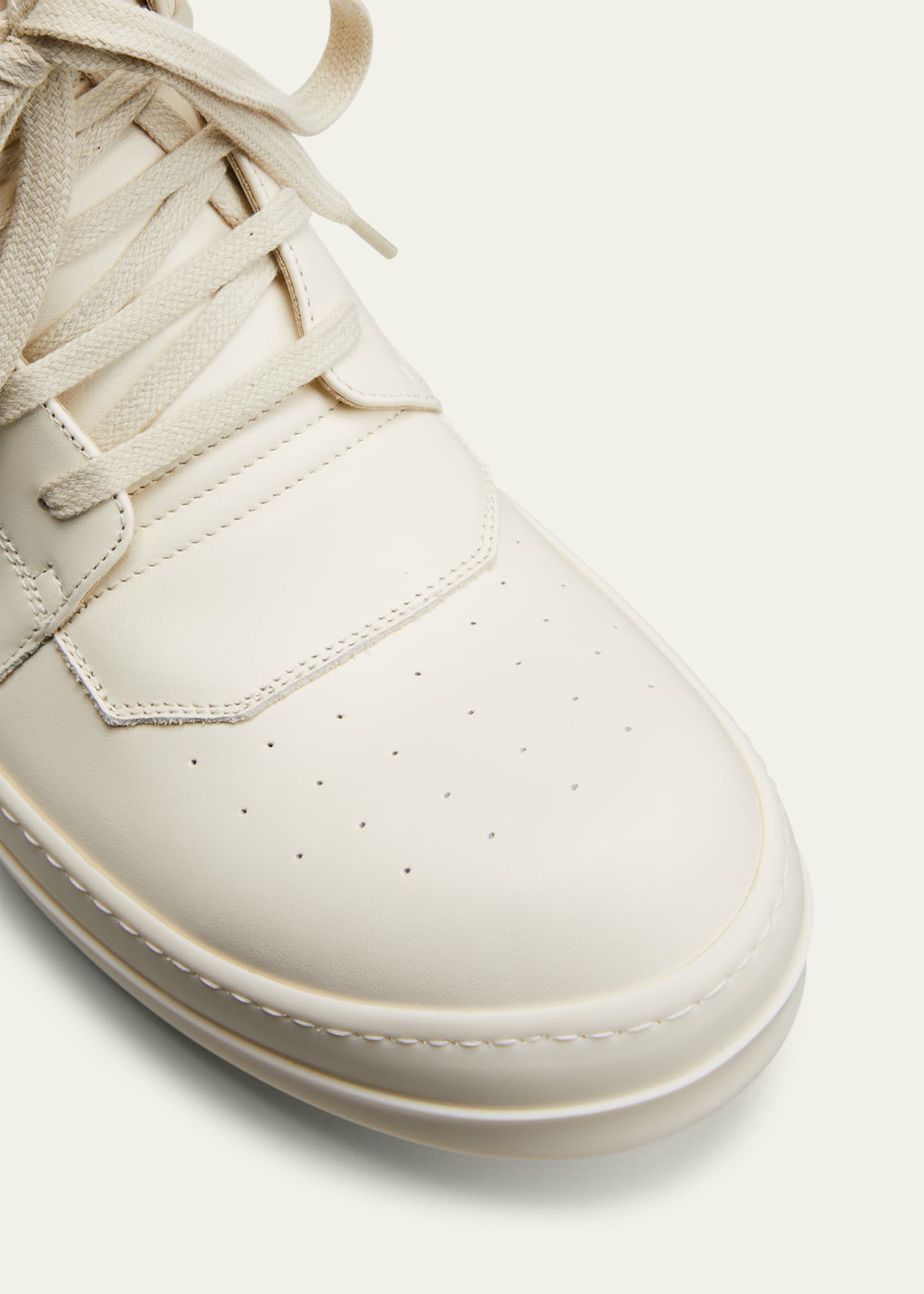 Rick Owens Men's Geobasket Leather Zip High-Top Sneakers