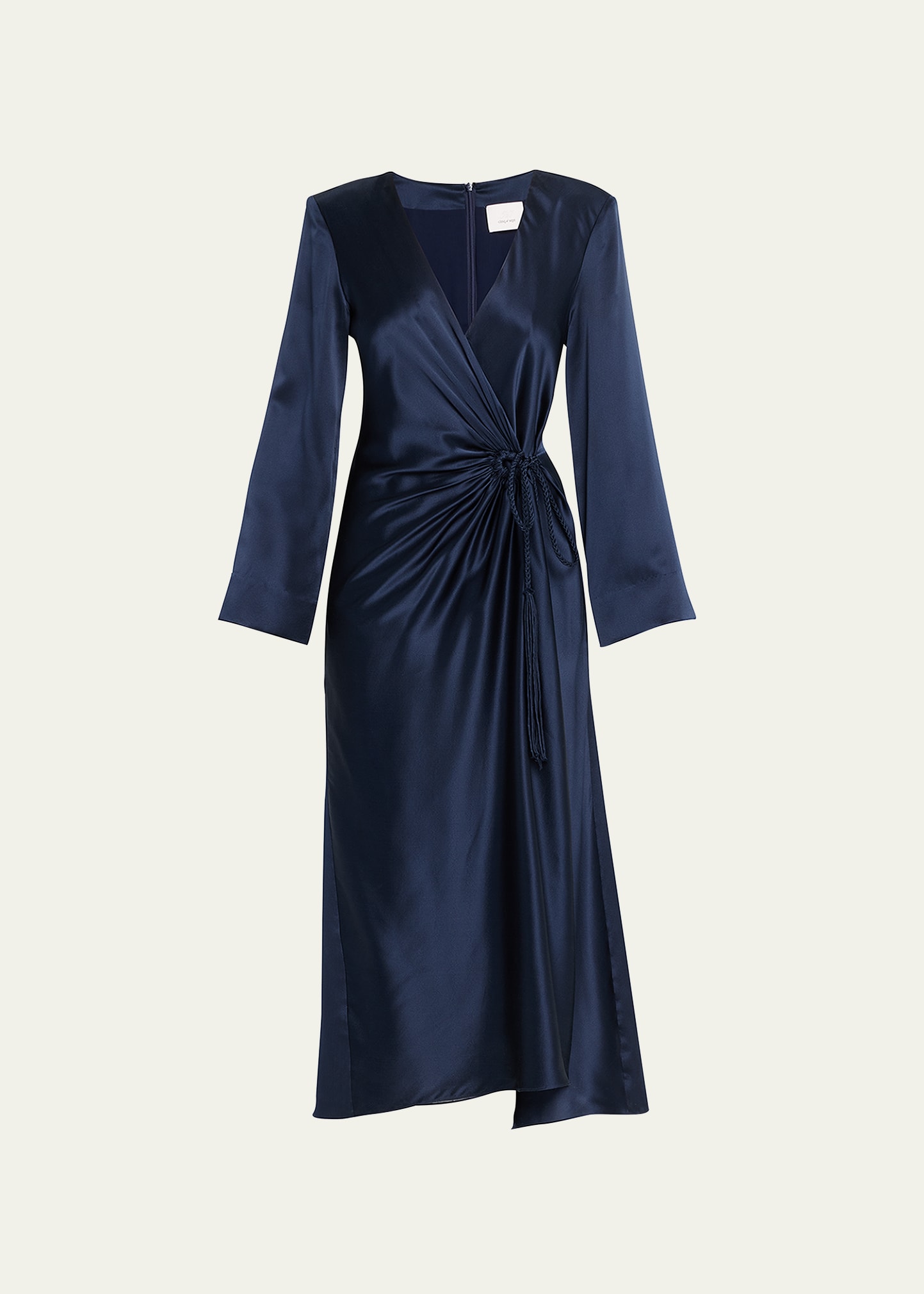 Cinq a Sept Serena Faux-Wrap Midi Silk Dress - Bergdorf Goodman