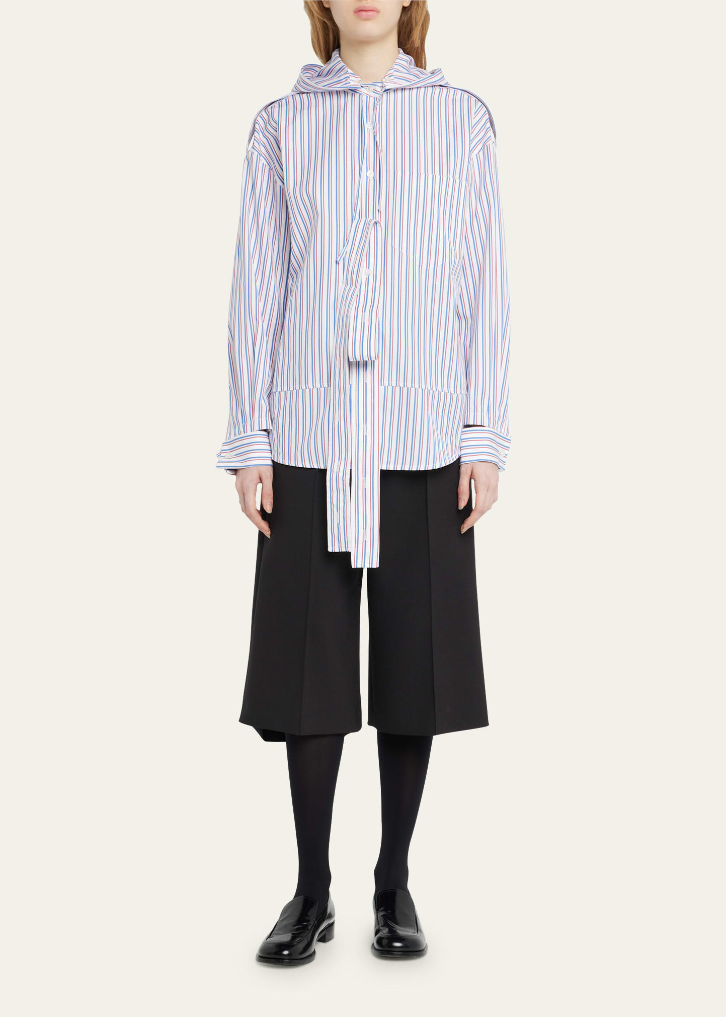 MERYLL ROGGE Stripe Deconstructed Men's Shirt with Hood - Bergdorf
