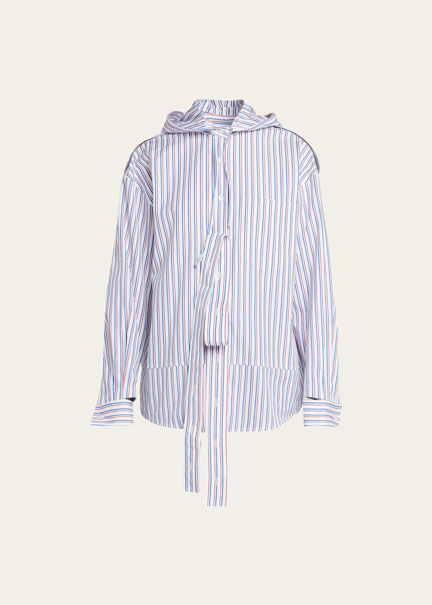 MERYLL ROGGE Stripe Deconstructed Men's Shirt with Hood