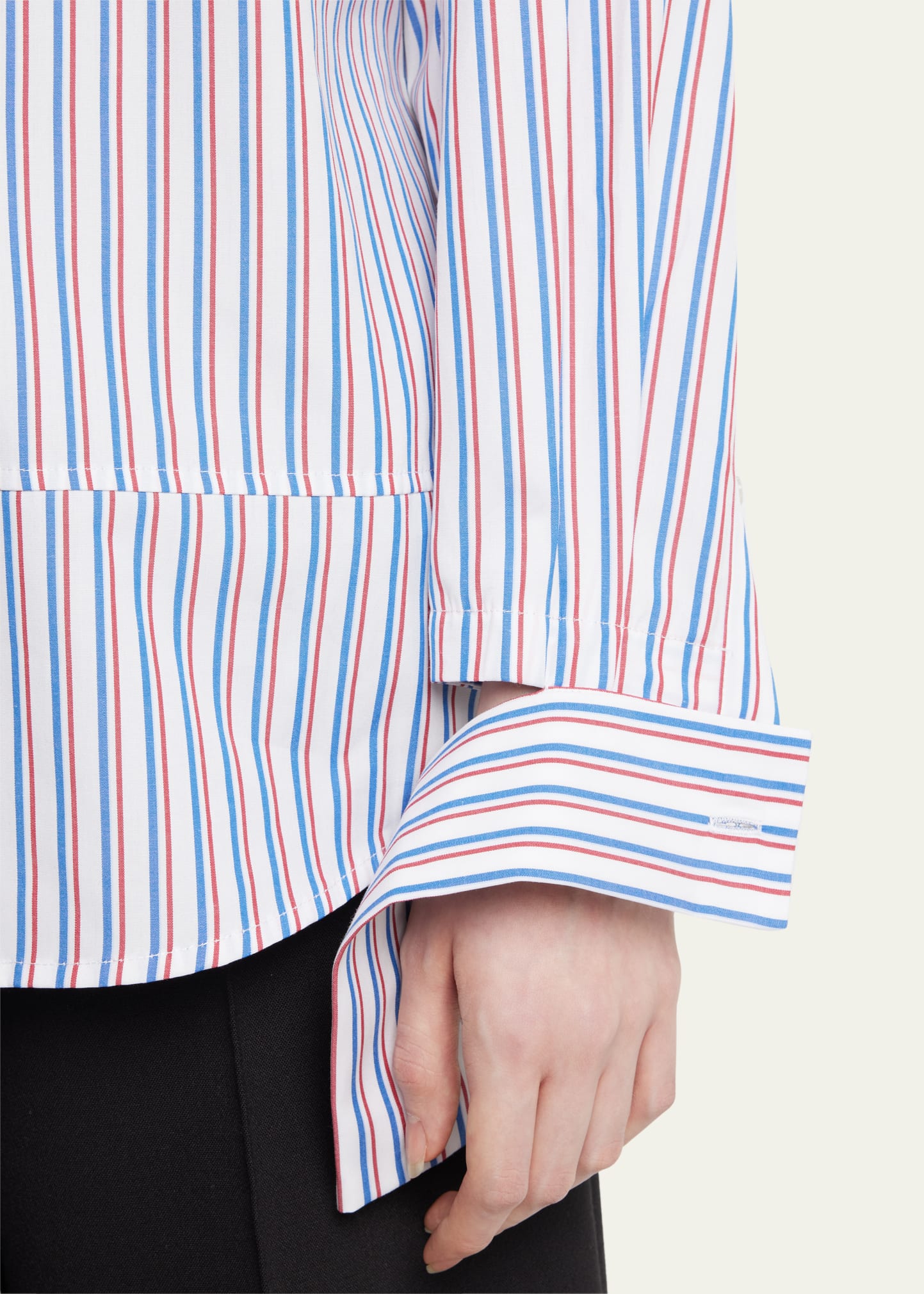 Meryll Rogge デコンストラクト フード付きシャツ　ストライプ　S MERYLL ROGGE Stripe Deconstructed Men's Shirt with Hood - Bergdorf