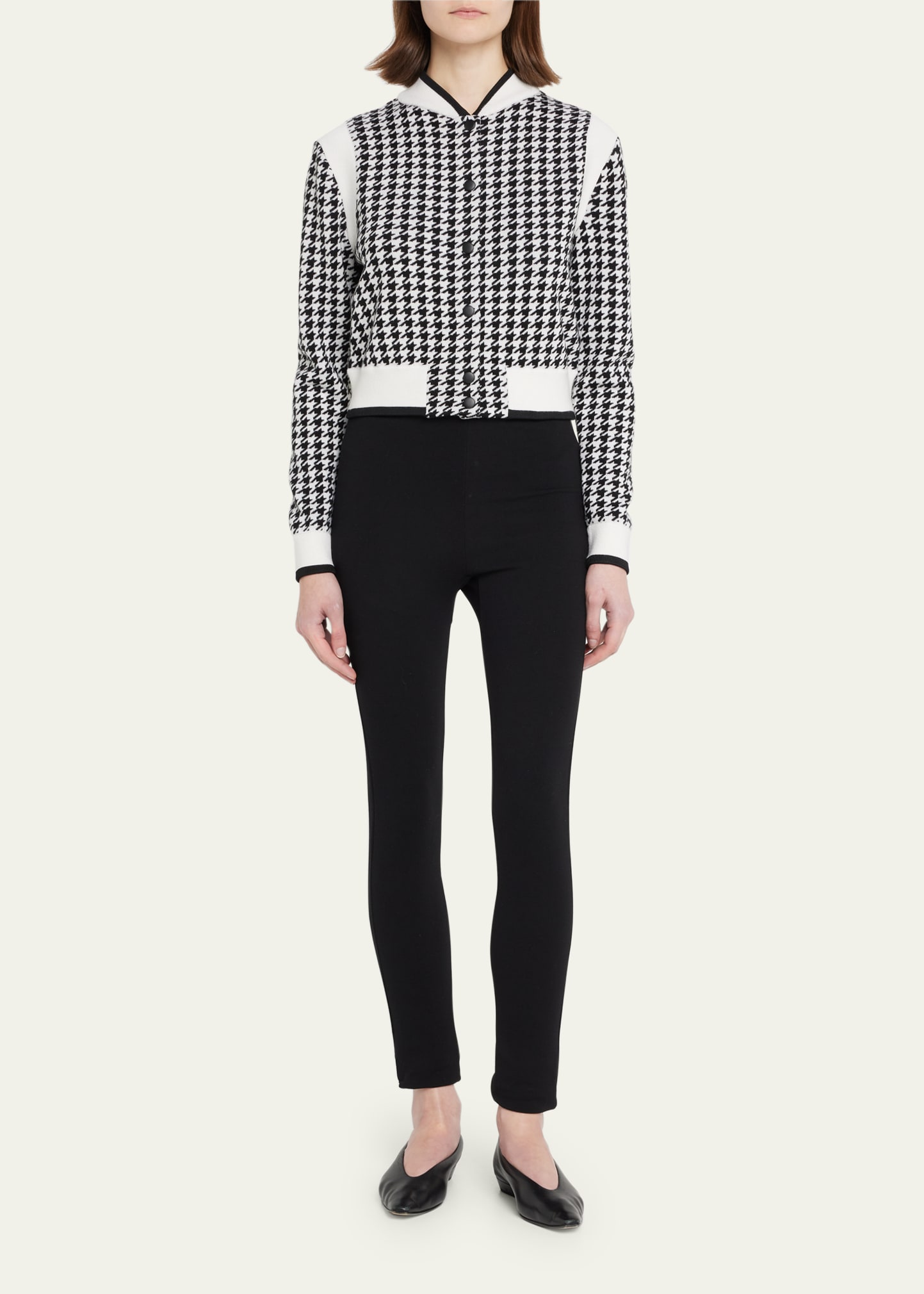 Alice + Olivia Debi Houndstooth Jacquard Bomber Jacket - Bergdorf