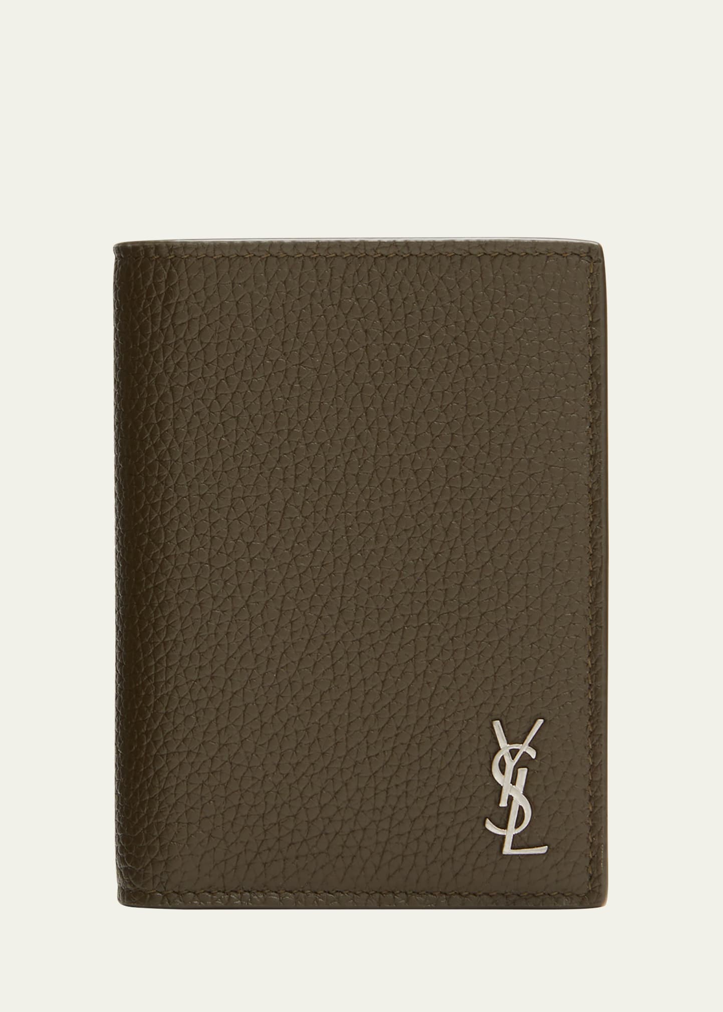 Tiny Cassandre Leather Card Holder in Brown - Saint Laurent