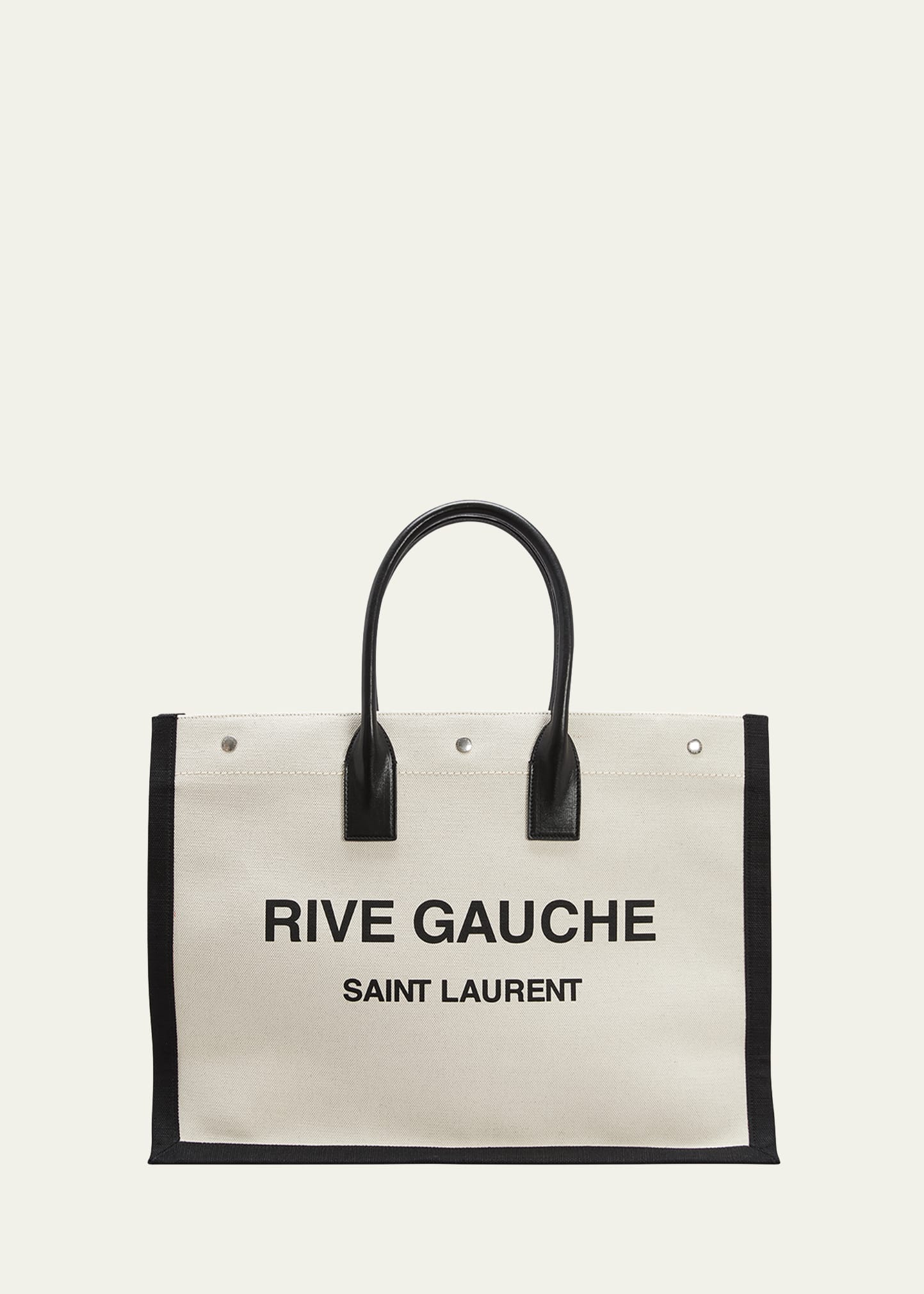 Saint Laurent Men's Rive Gauche Logo Leather Tote - Black One-Size