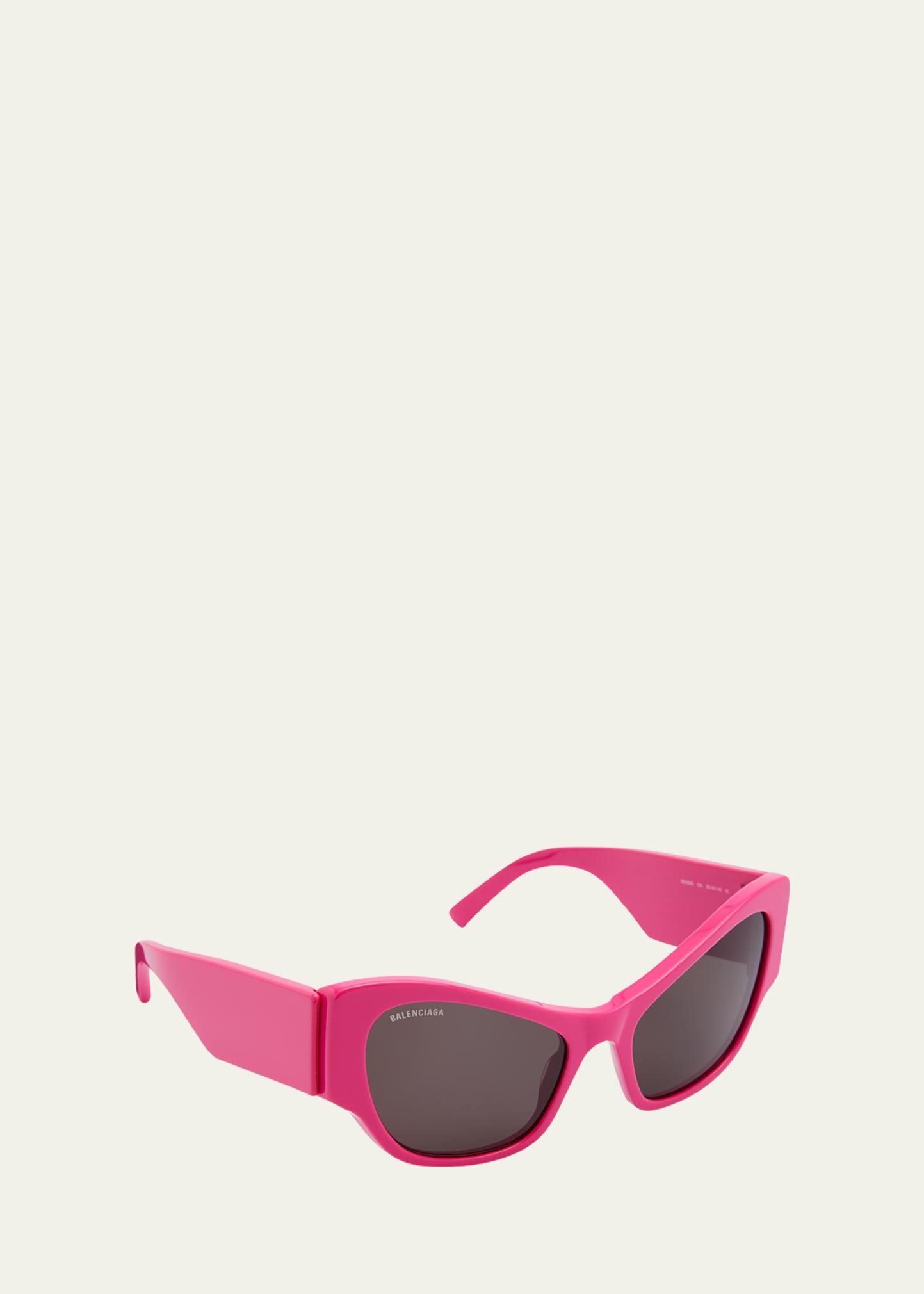 Balenciaga Pink Cat-Eye Sunglasses BALENCIAGA BB0217S 003 Cat Eye Acetate Fuchsia Grey 57 mm  main image 2
