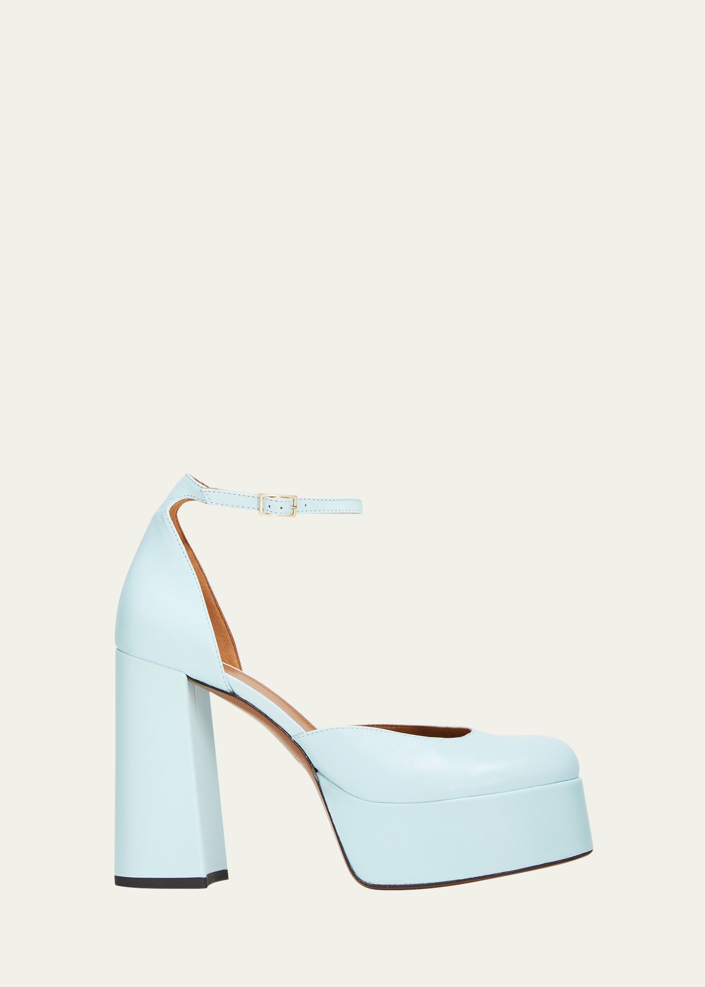 ATP Atelier Cellole Leather Ankle-Strap Platform Pumps