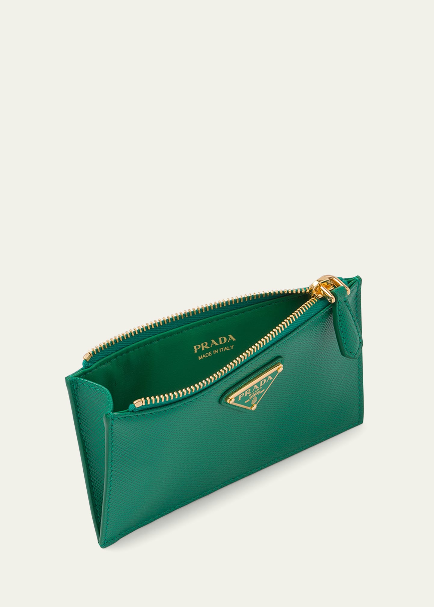 Prada Saffiano Triangolo Saffiano Wallet - Bergdorf Goodman