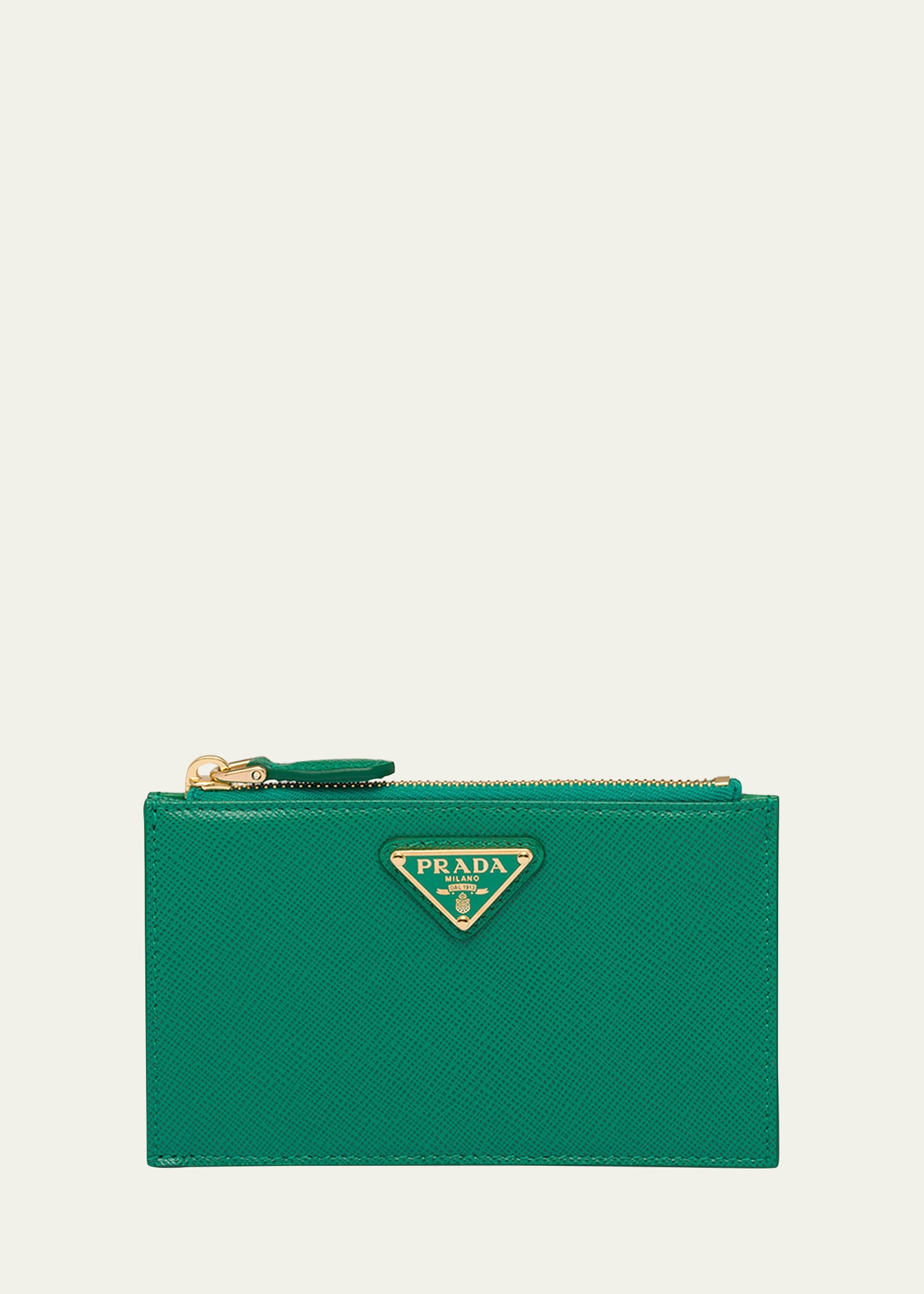 Prada Saffiano Triangolo Saffiano Wallet - Bergdorf Goodman