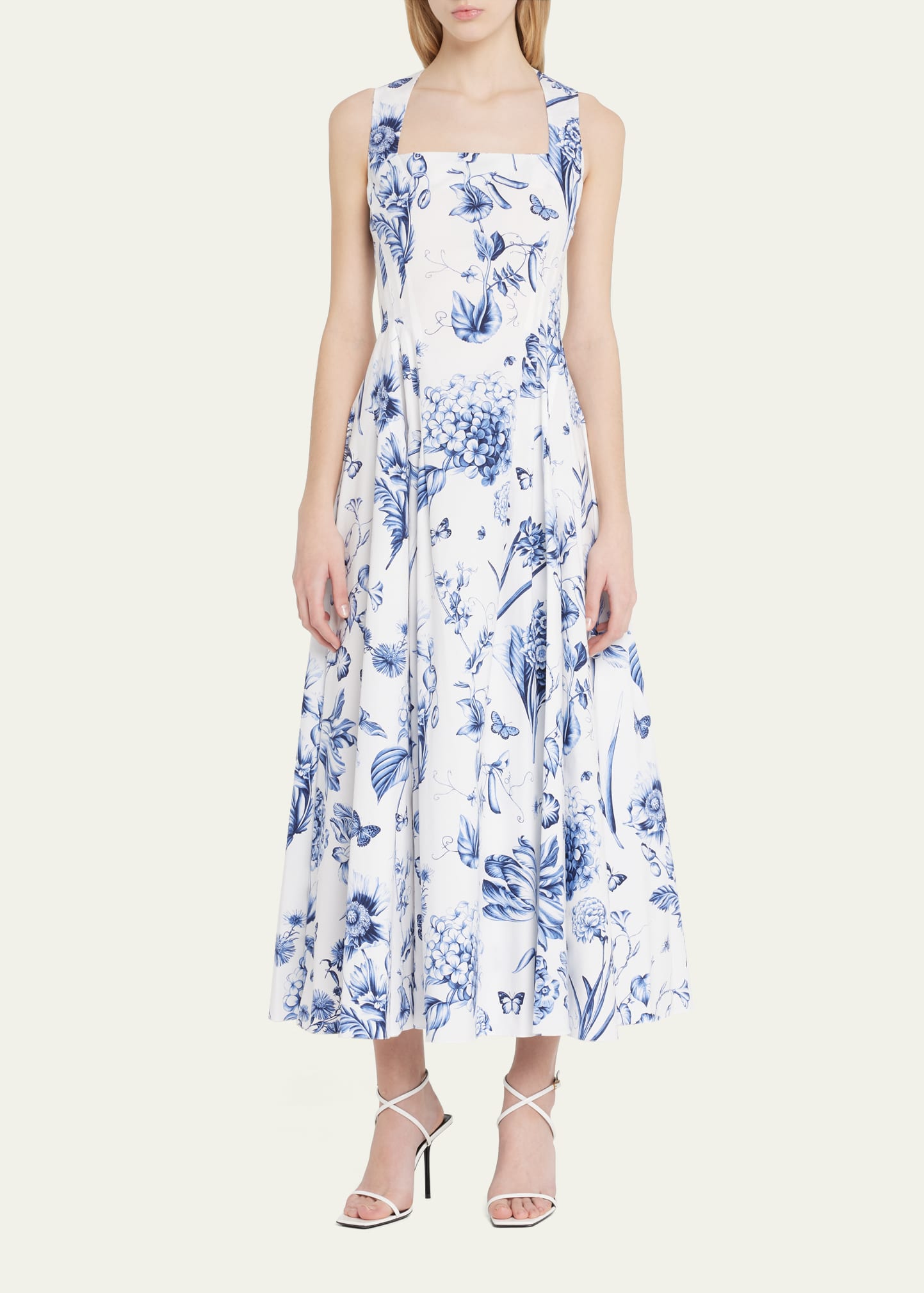 Oscar de la Renta Floral Fit and Flare Dress - Bergdorf Goodman