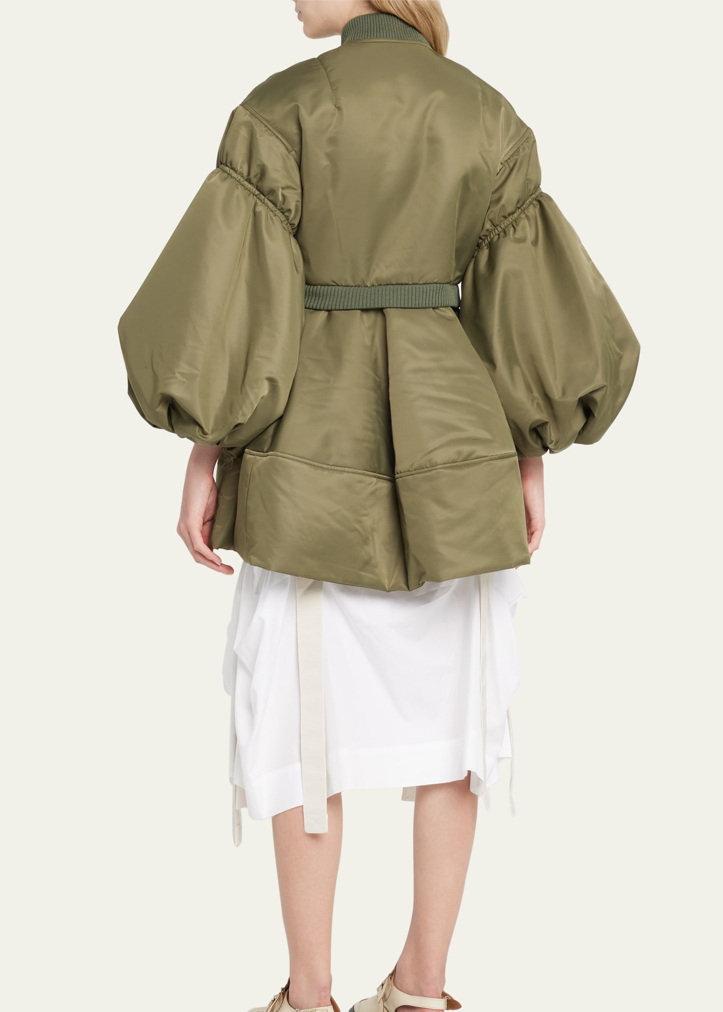 Simone Rocha Long Puff-Sleeve Zip-Up Bomber Coat - Bergdorf Goodman