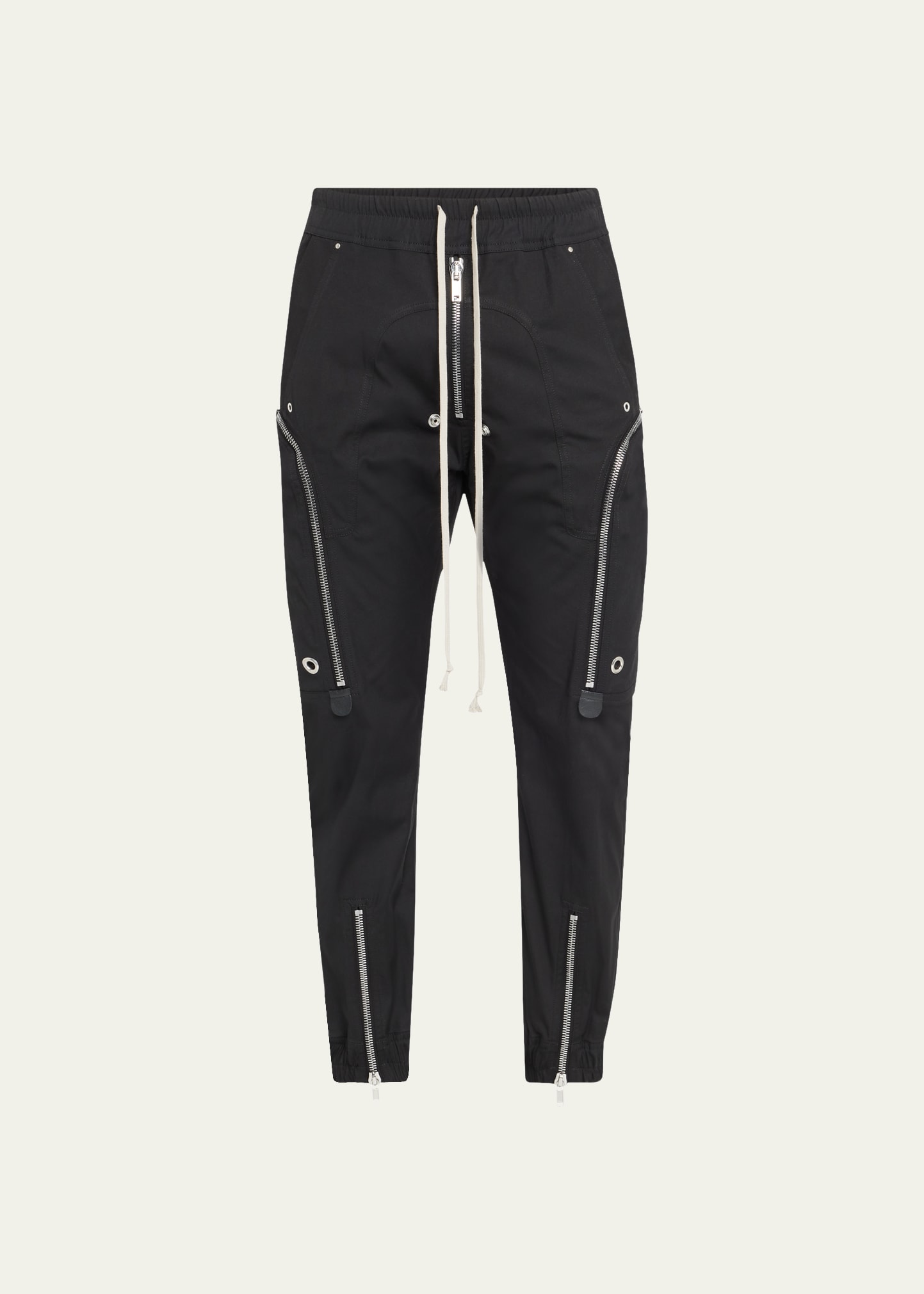 Rick Owens Men's Bauhaus Faille Zip Cargo Pants - Bergdorf Goodman