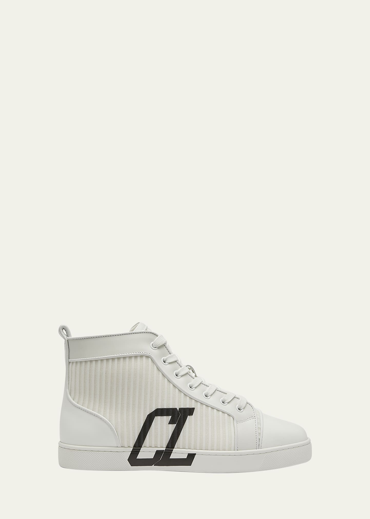 Christian Louboutin Men's Monogram Suede-Trim Sneakers - Bergdorf