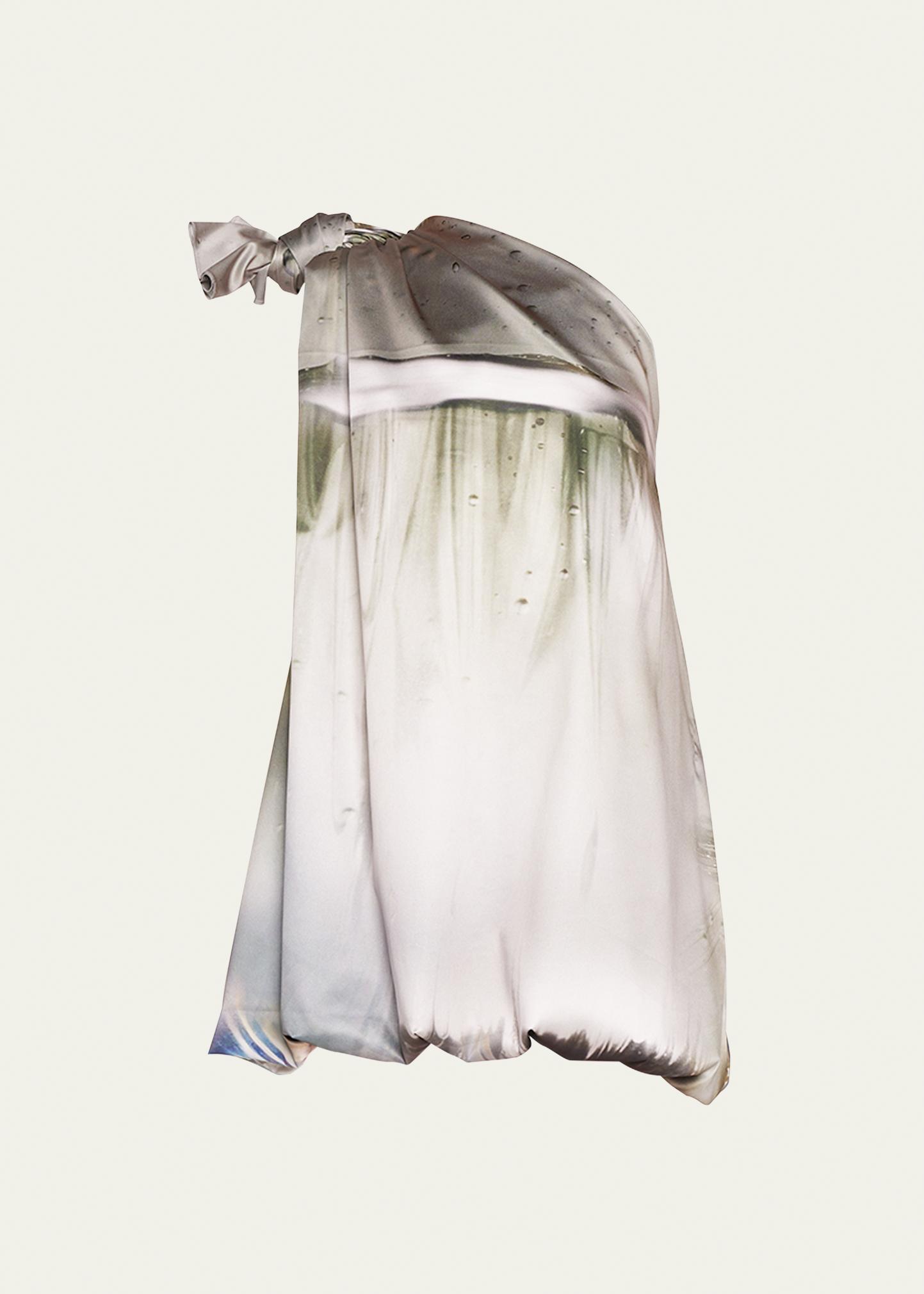 JW Anderson Goldfish Digital-Print One-Shoulder Knot Mini Dress