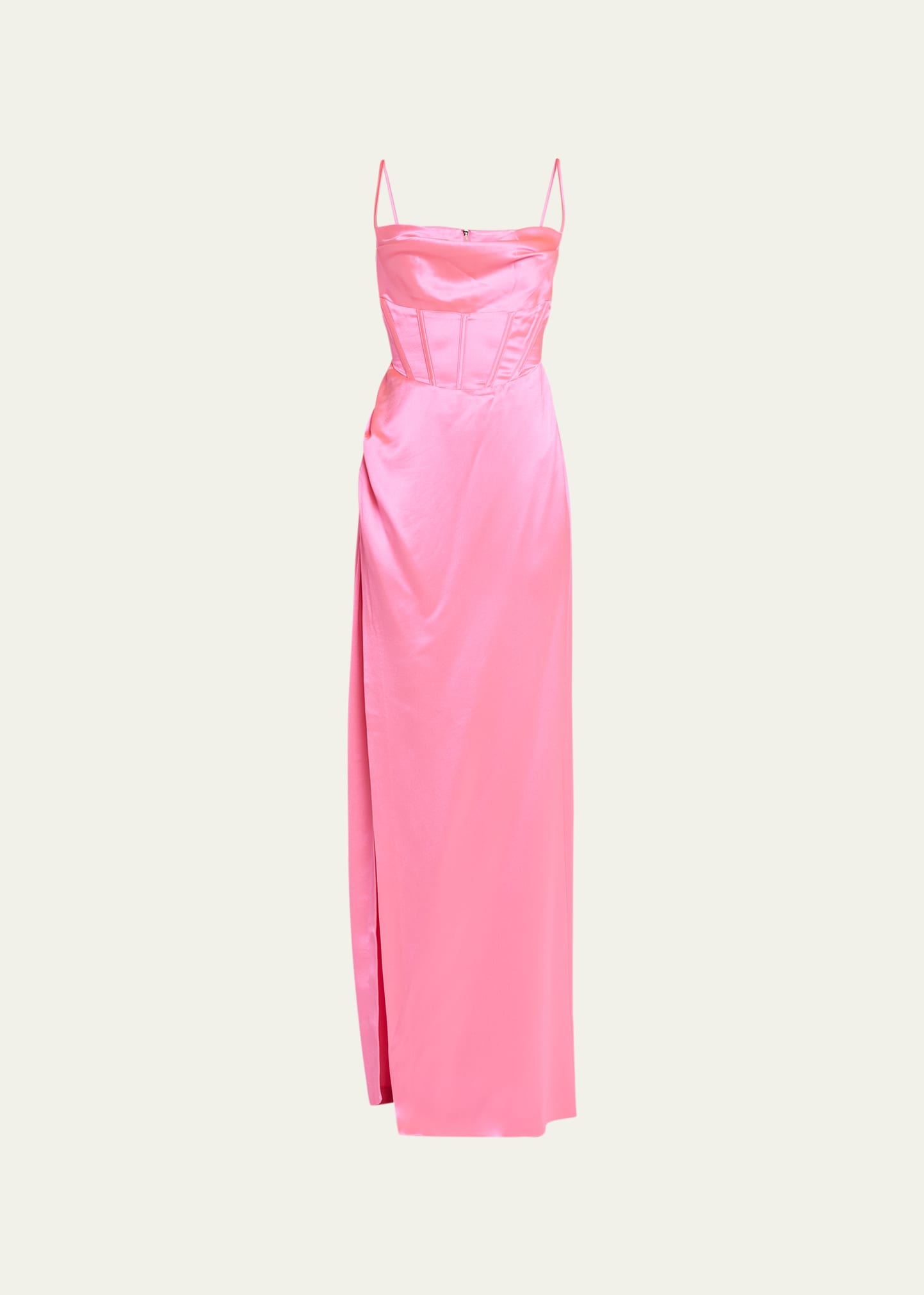 Rosa Corset Satin Slit Gown