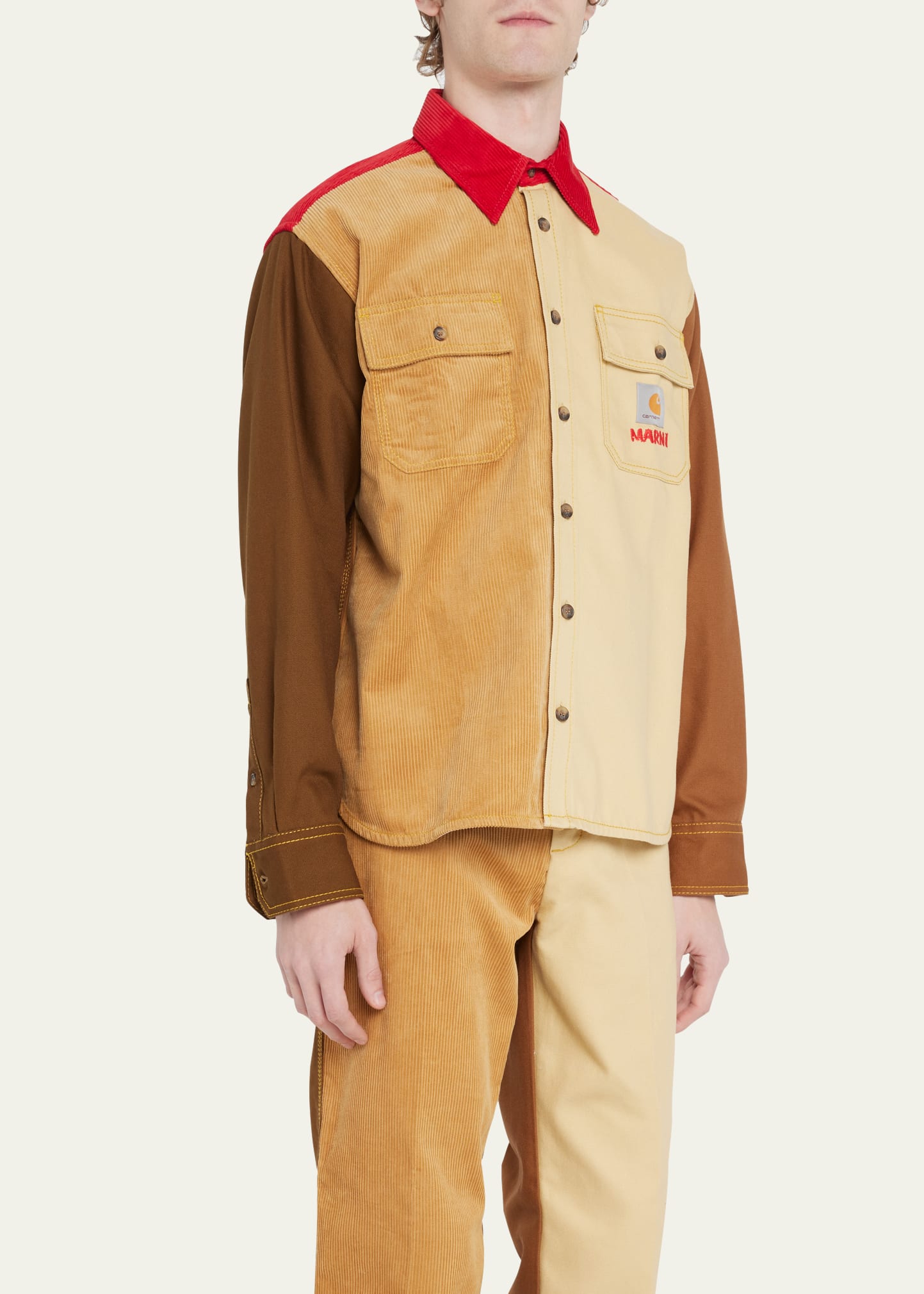Marni x Carhartt WIP Men's Patchwork Work Shirt - Bergdorf Goodman