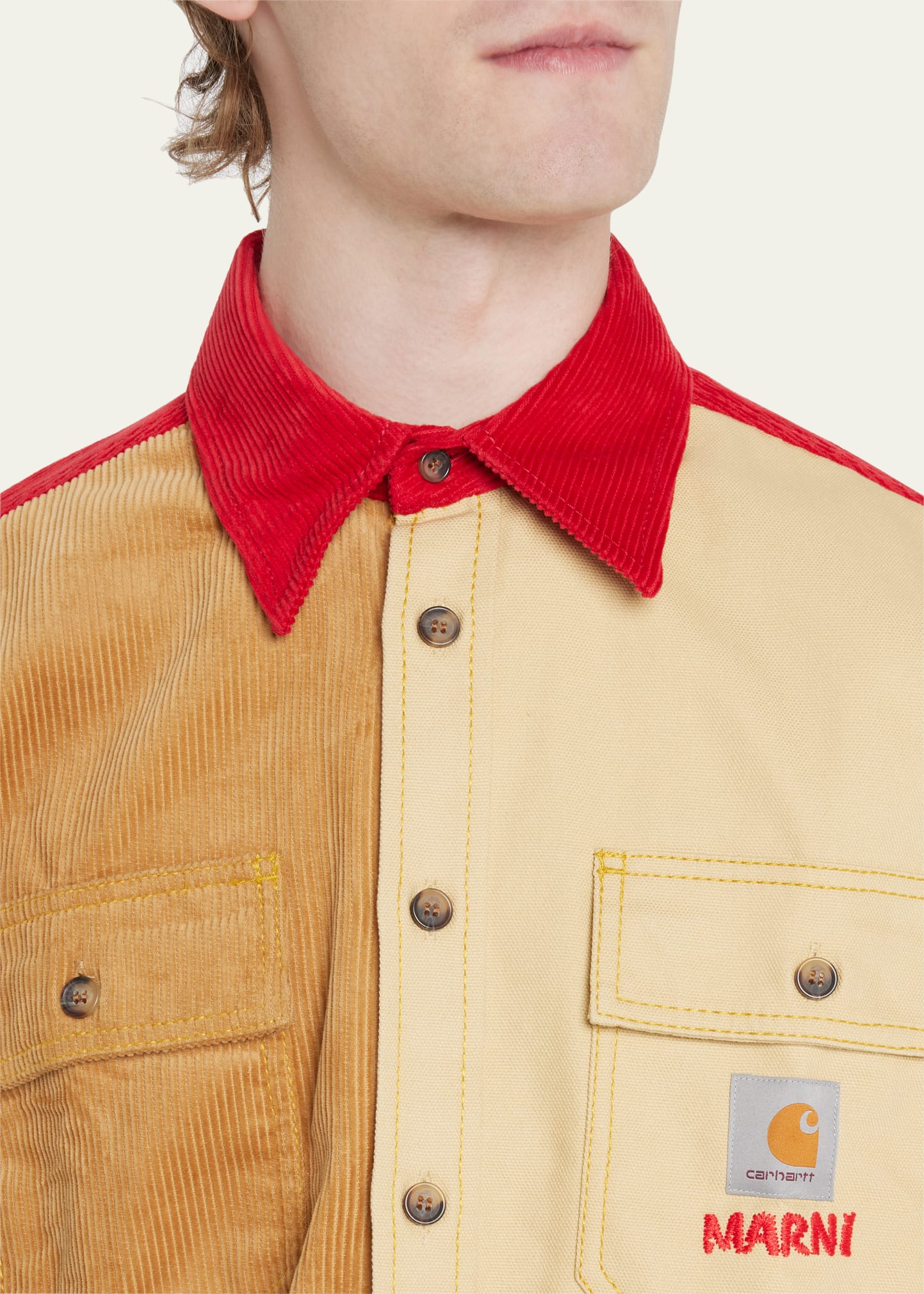 Marni x Carhartt WIP Men's Patchwork Work Shirt - Bergdorf Goodman
