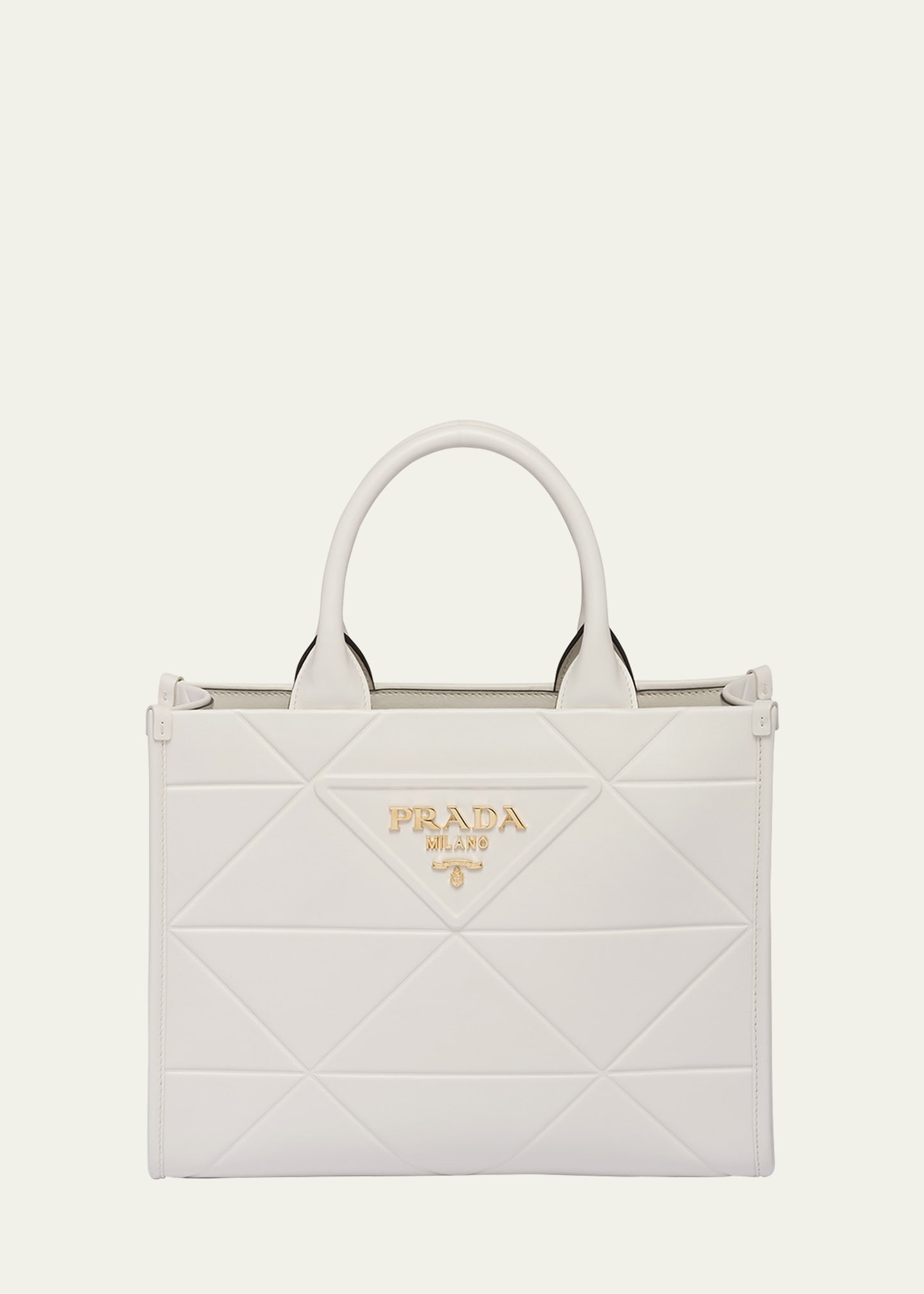 Prada Small Triangle-Embossed Shopper Tote Bag - Bergdorf Goodman