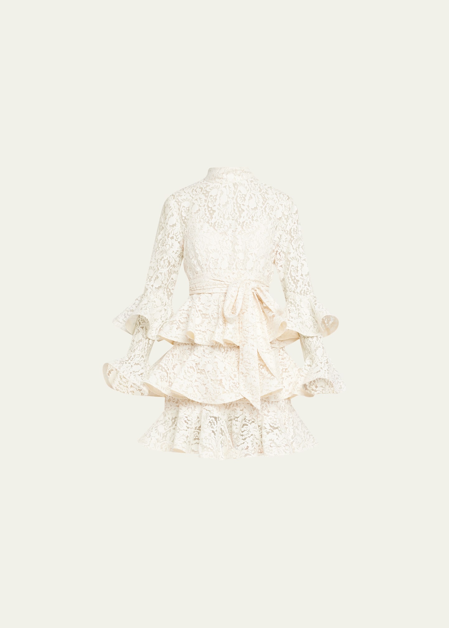 Zimmermann Tama Tiered Lace Mini Dress - Bergdorf Goodman