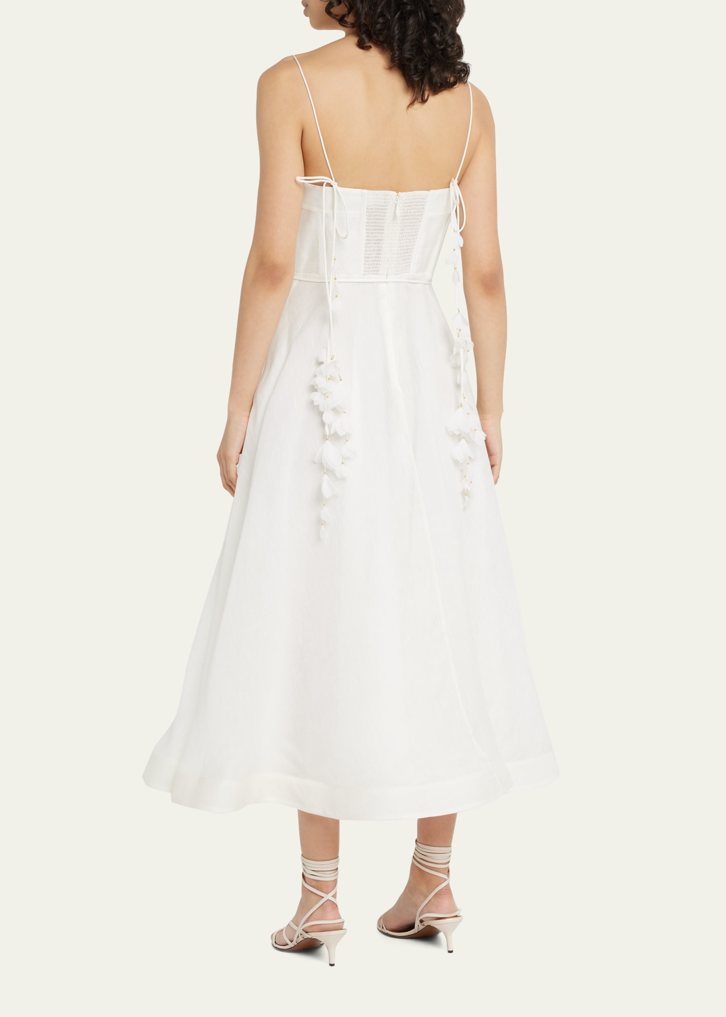 wonderland midi corset dress zimmermann ZIMMERMANN Wonderland Corset Linen-Blend Midi Dress