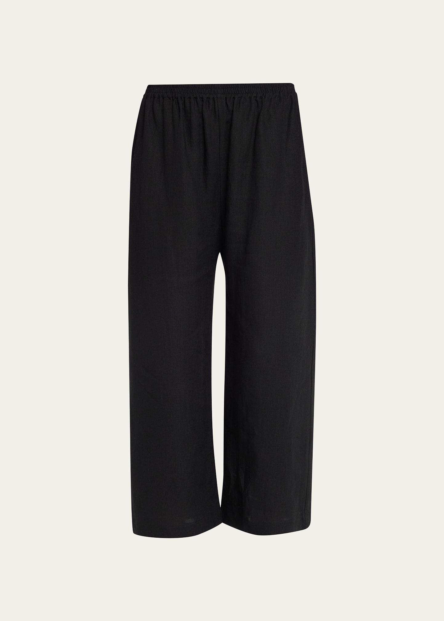 Eskandar Wide Linen Cropped Trousers