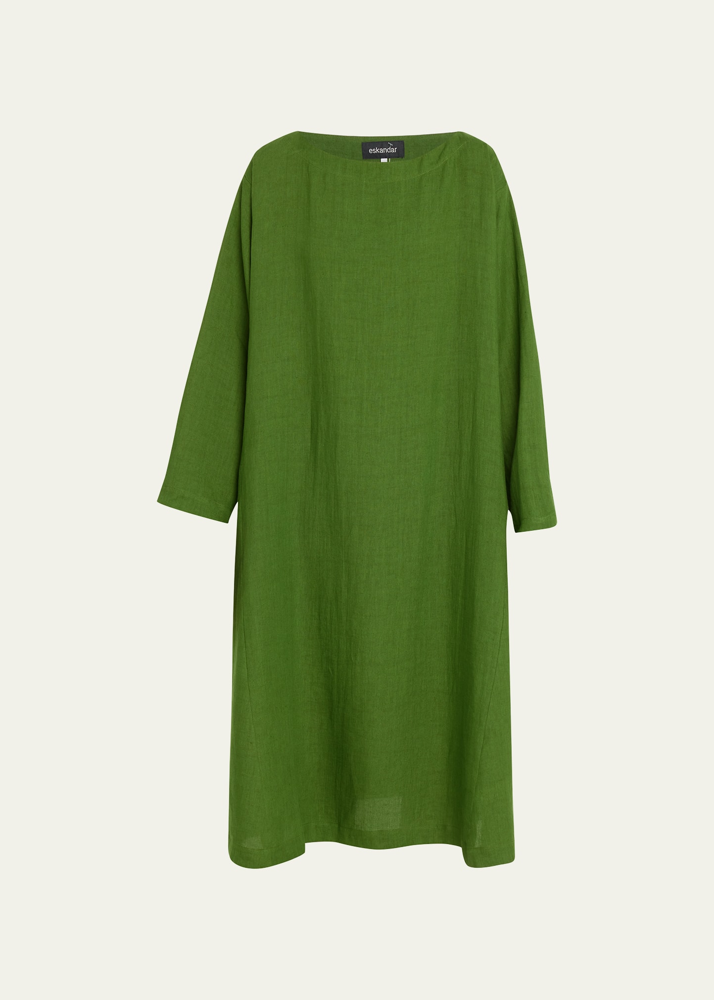 Eskandar Side Panelled Scoop-Neck Linen Dress