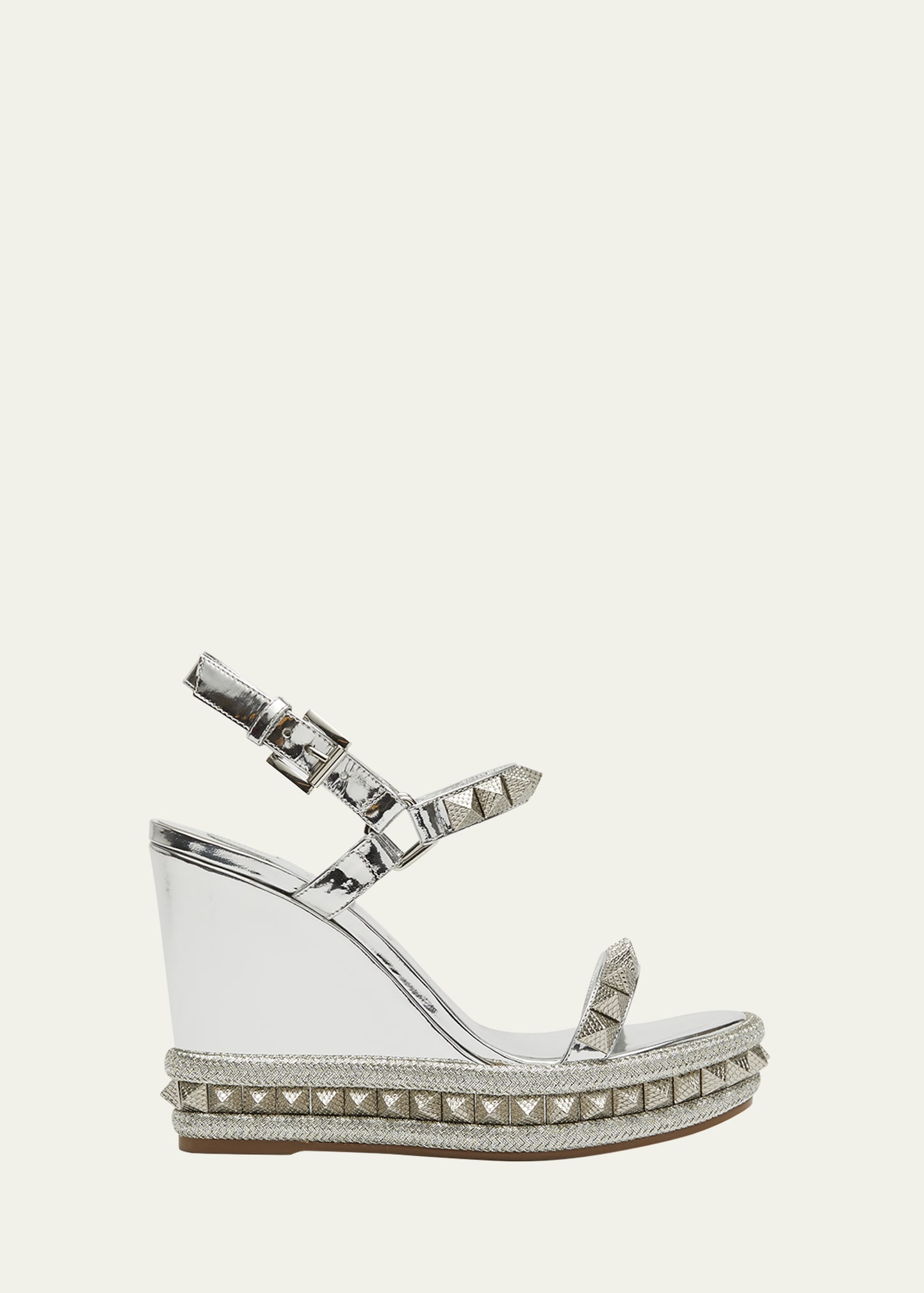 Christian louboutin hotsell silver wedges