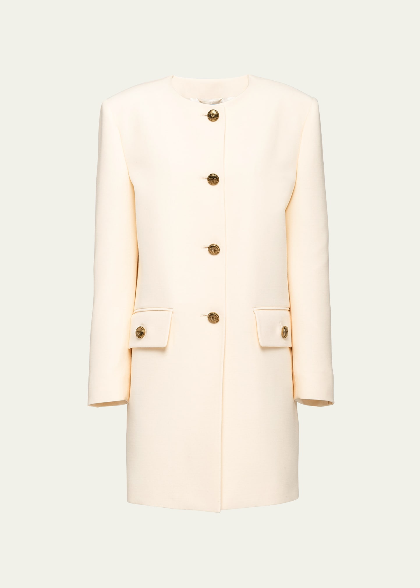 Prada Women's Single-Breasted Double Wool Coat