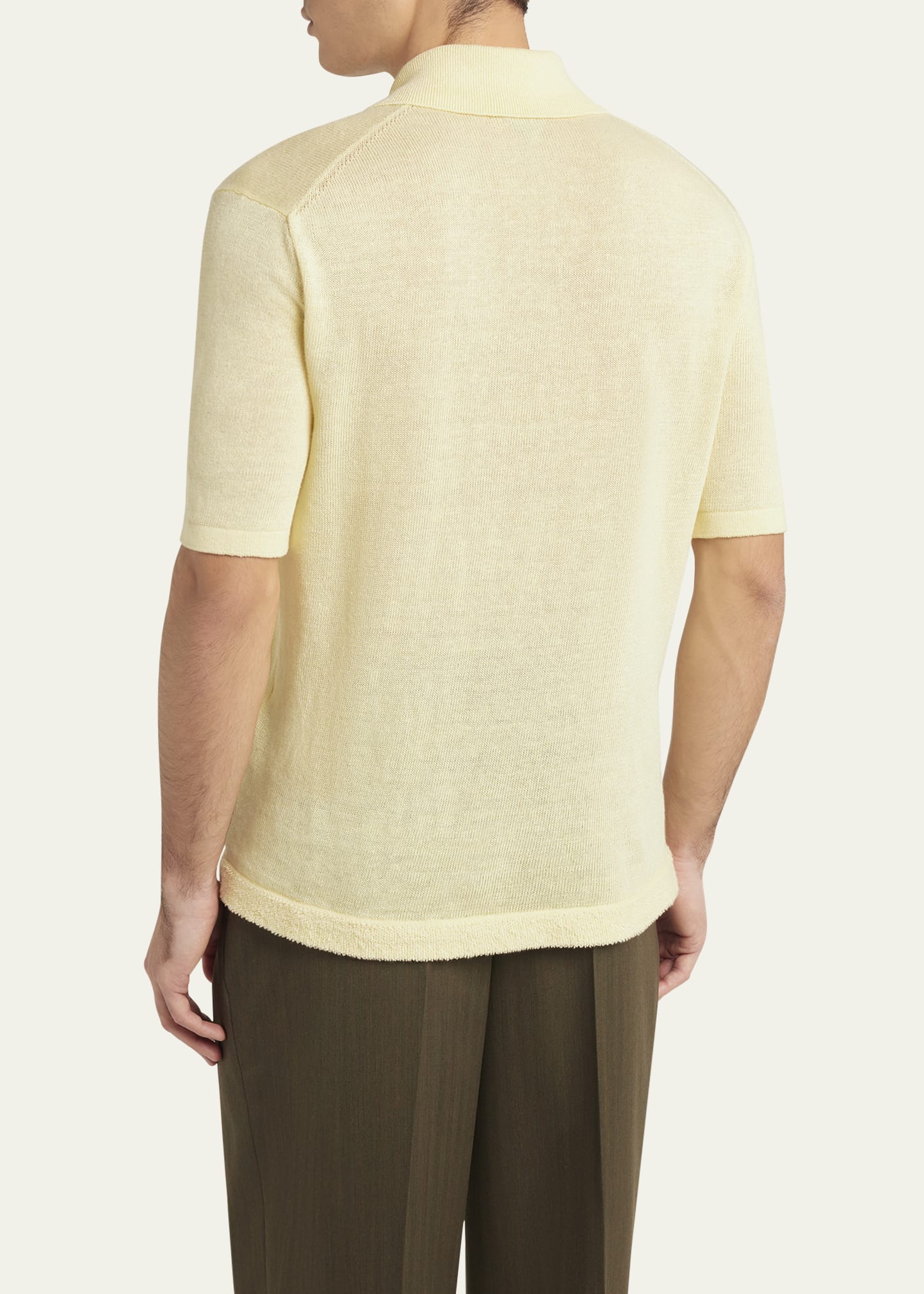【non＊ 】BOTTEGA VENETA ニットポロ Bottega Veneta Men's Linen-Knit Polo - Bergdorf Goodman