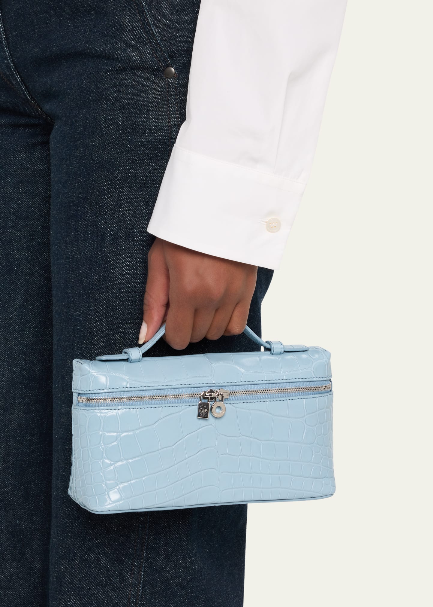 Loro Piana Extra Pocket L19 Alligator Leather Pouch - Bergdorf Goodman